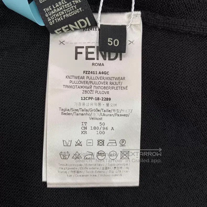 Fendi Fendi Black Collar Double F Wool Crewneck Long Sleeve Knit Size US M / EU 48-50 / 2 - 7 Thumbnail