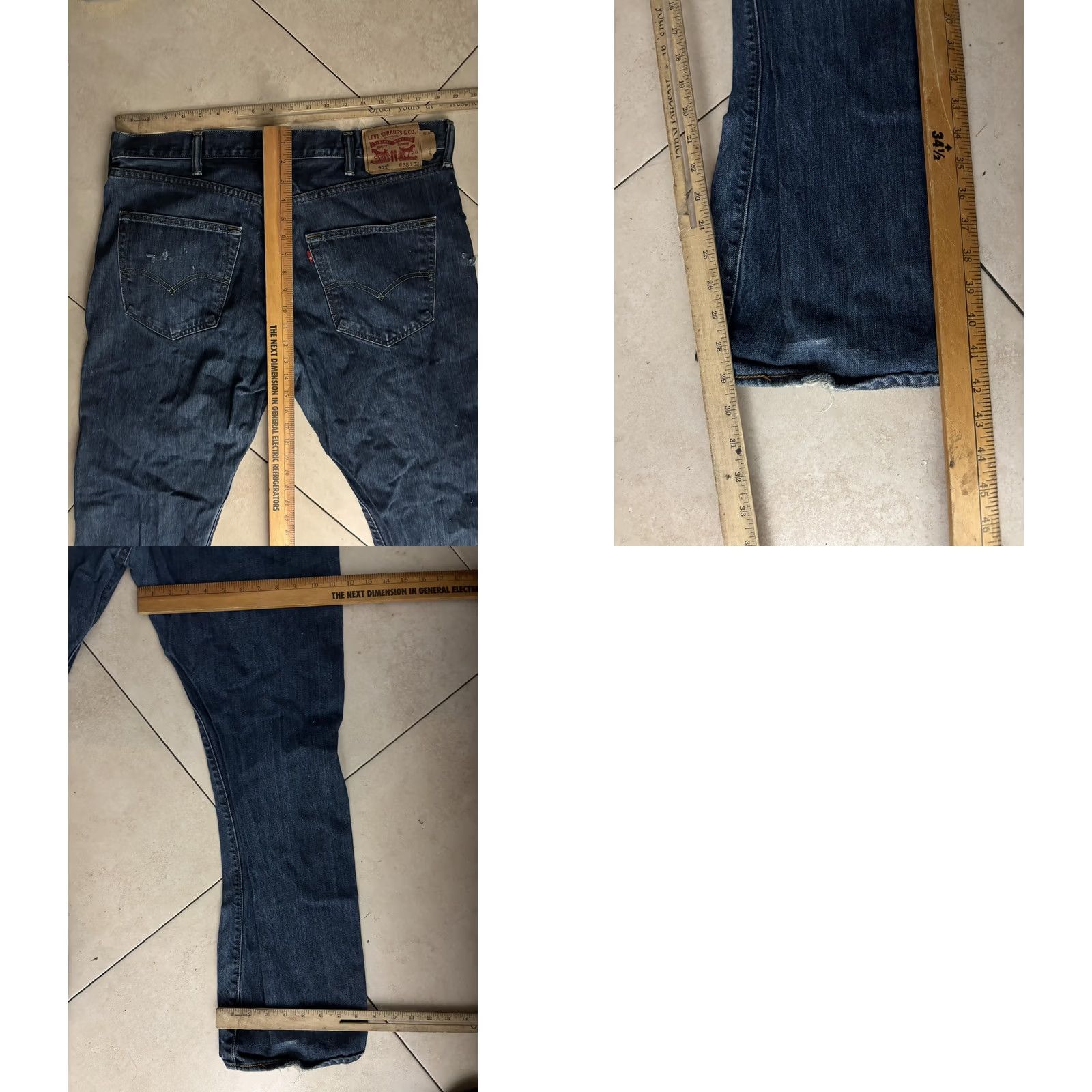 Levi's Levi'S 501 High Rise Mens Jeans Blue Medium Wash Distressed Denim Size US 38 / EU 54 - 8 Thumbnail
