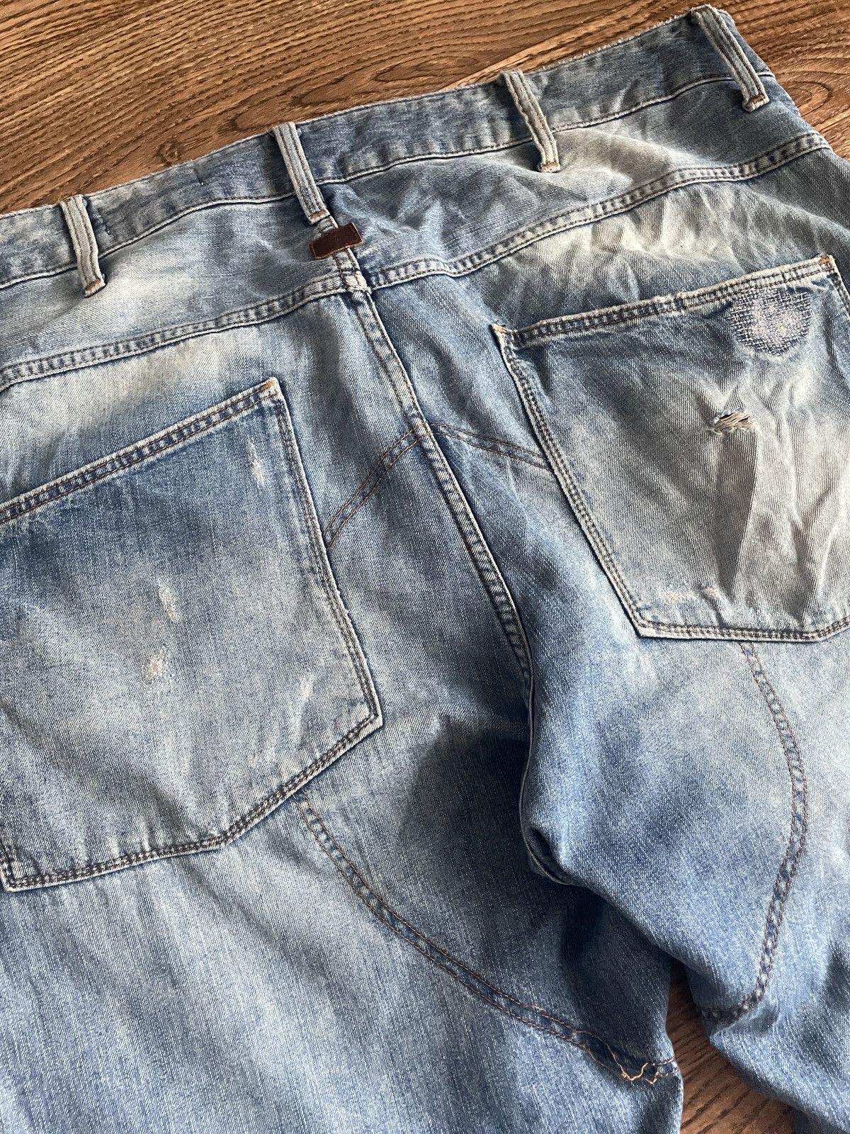 G-Star × Japanese Brand × Vintage Vintage G Star raw jeans double knee rare ultra baggy jeans Size US 36 / EU 52 - 19 Thumbnail