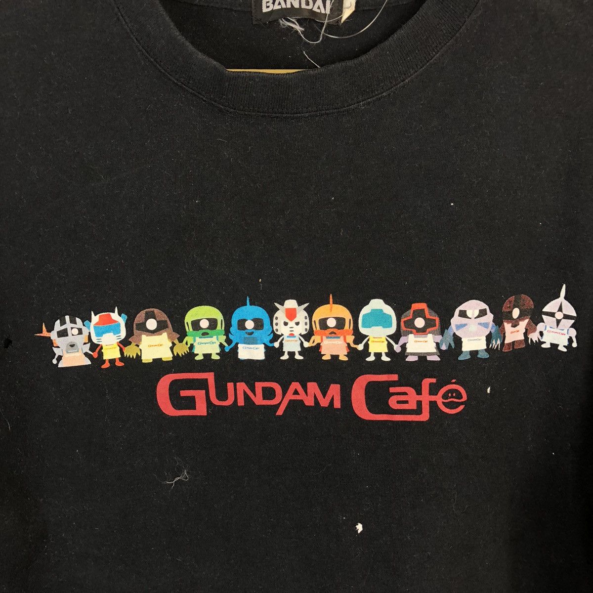 Japanese Brand Ripped distressed Bandai Gundam Cafe Black Tshirt #A493 Size US M / EU 48-50 / 2 - 11 Thumbnail