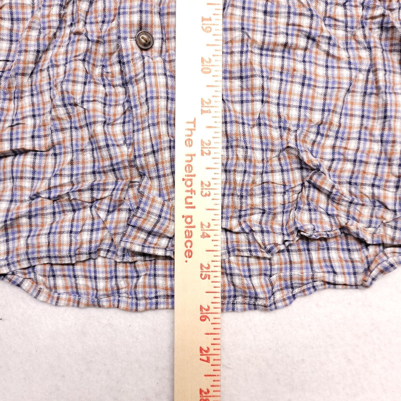 Jos. A. Bank Jos A Bank Tartan Flannel Shirt Mens Size Large Orange Blue Size US L / EU 52-54 / 3 - 8 Thumbnail