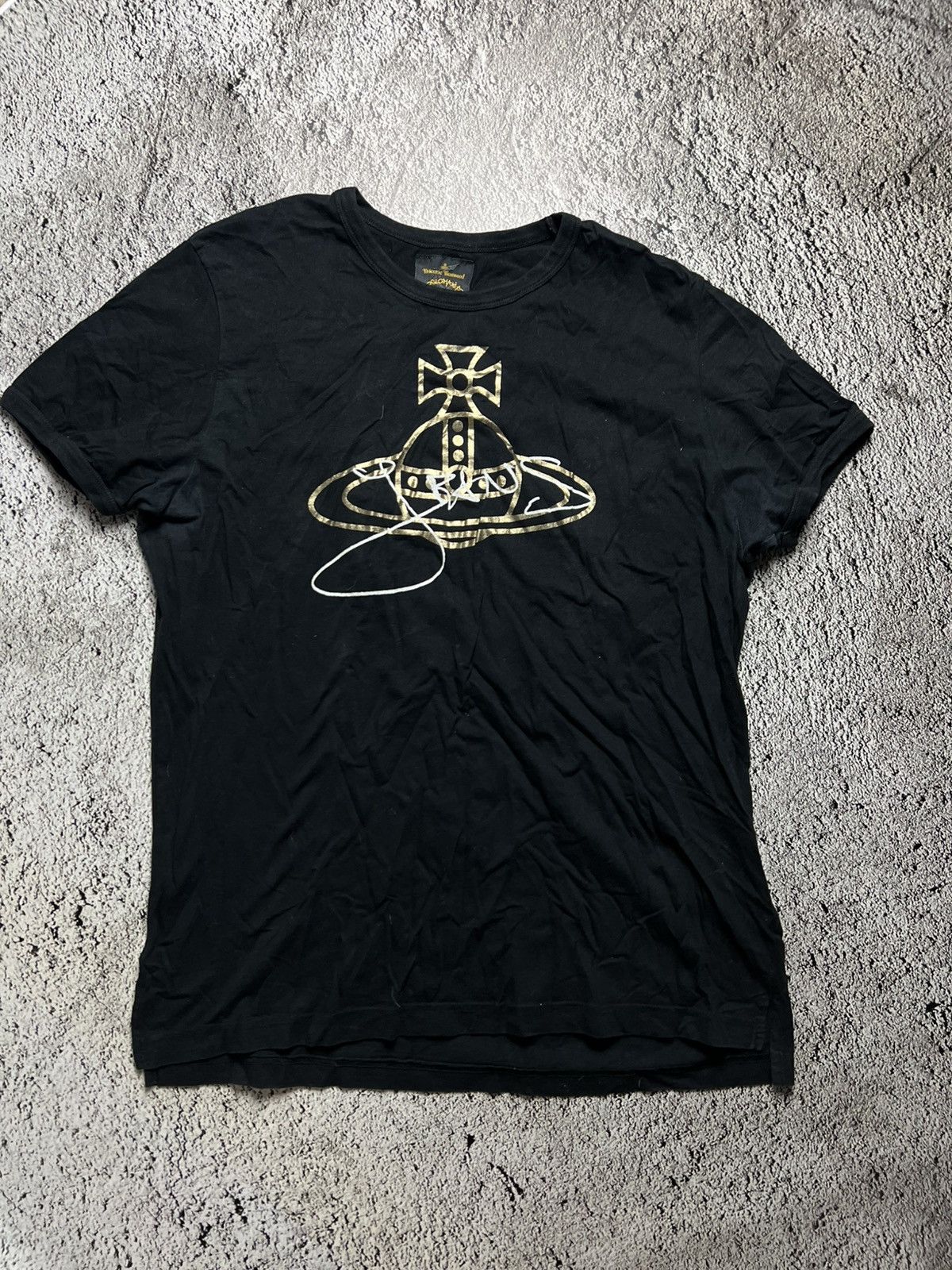 Vivienne Westwood Vivienne Westwood x Anglomania gold foil jeans orb t shirt Size US XXL / EU 58 / 5 - 1 Thumbnail