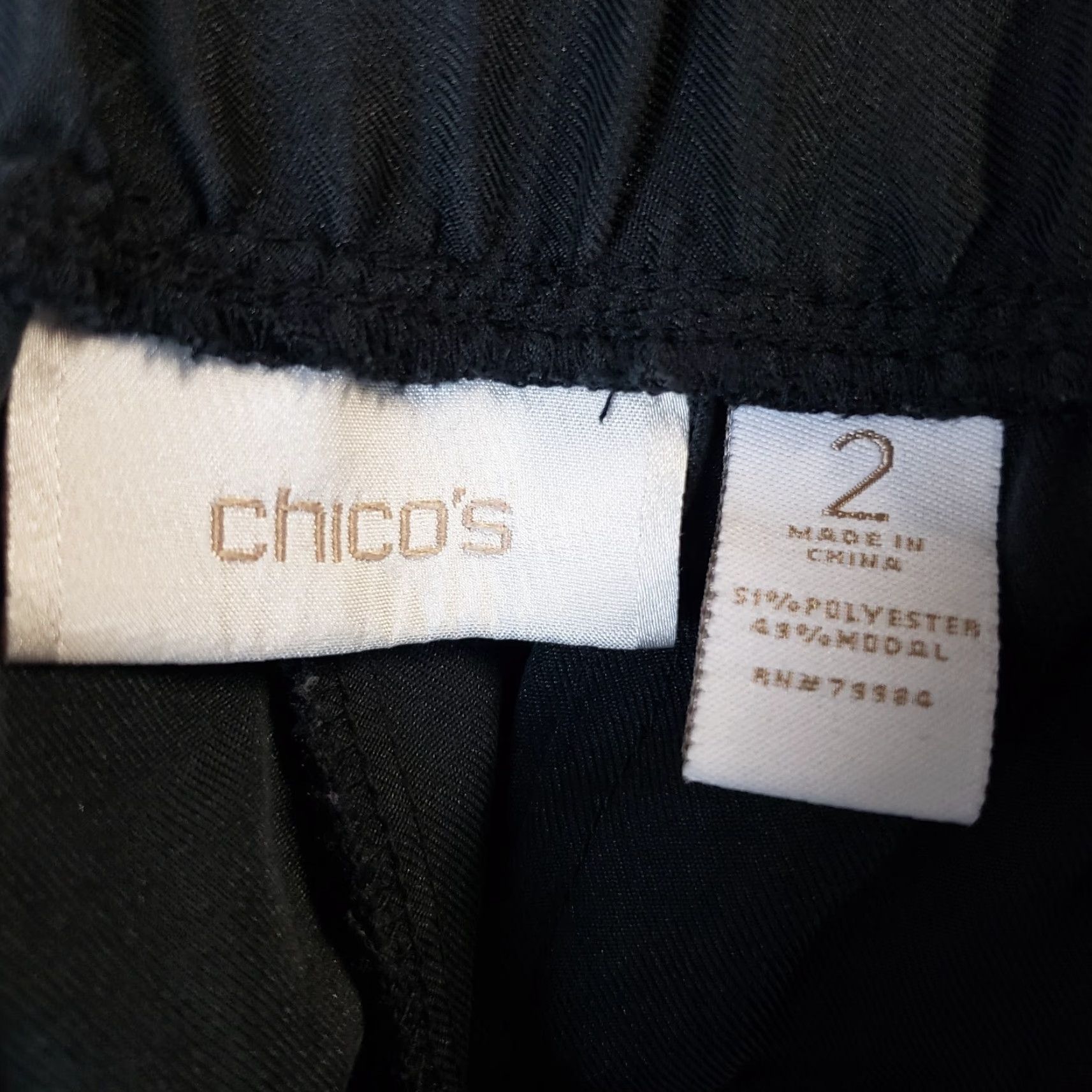 Vintage Chico's Womens Pull On Pants L Black Modal Blend Mid Rise Trousers Optional: Mens, Womens, Girls, Boys? (no) Size 36" / US 14 / IT 50 - 6 Thumbnail
