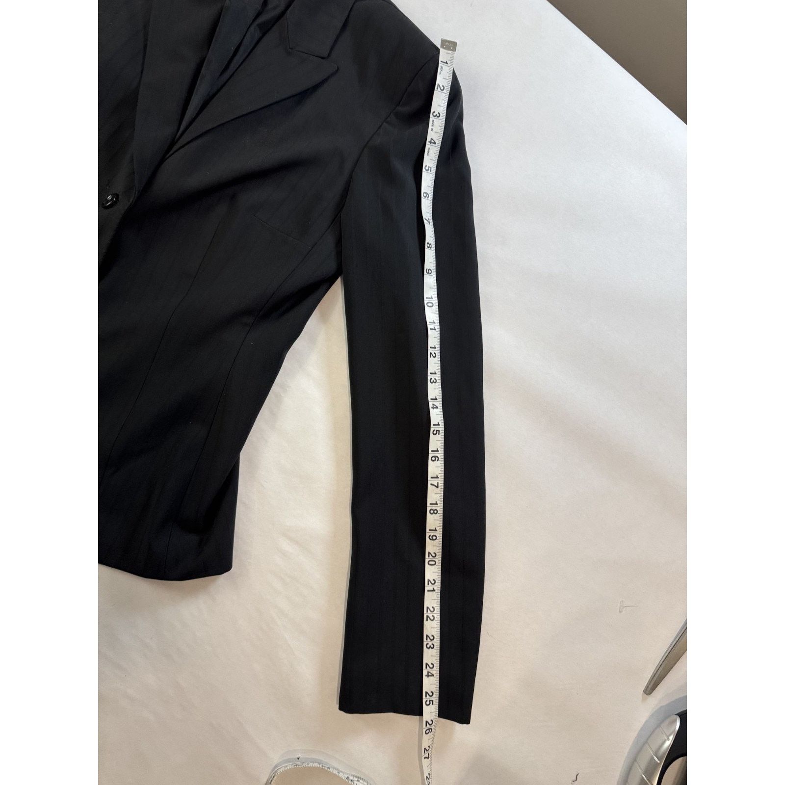 Elie Tahari Tahari Cinched Waist Blazer Black Stripe Academia Size 6 Size M / US 6-8 / IT 42-44 - 5 Thumbnail