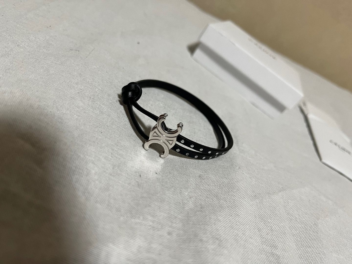 Celine CELINE Triomphe Stud Bracelet / Black Size ONE SIZE - 2 Thumbnail