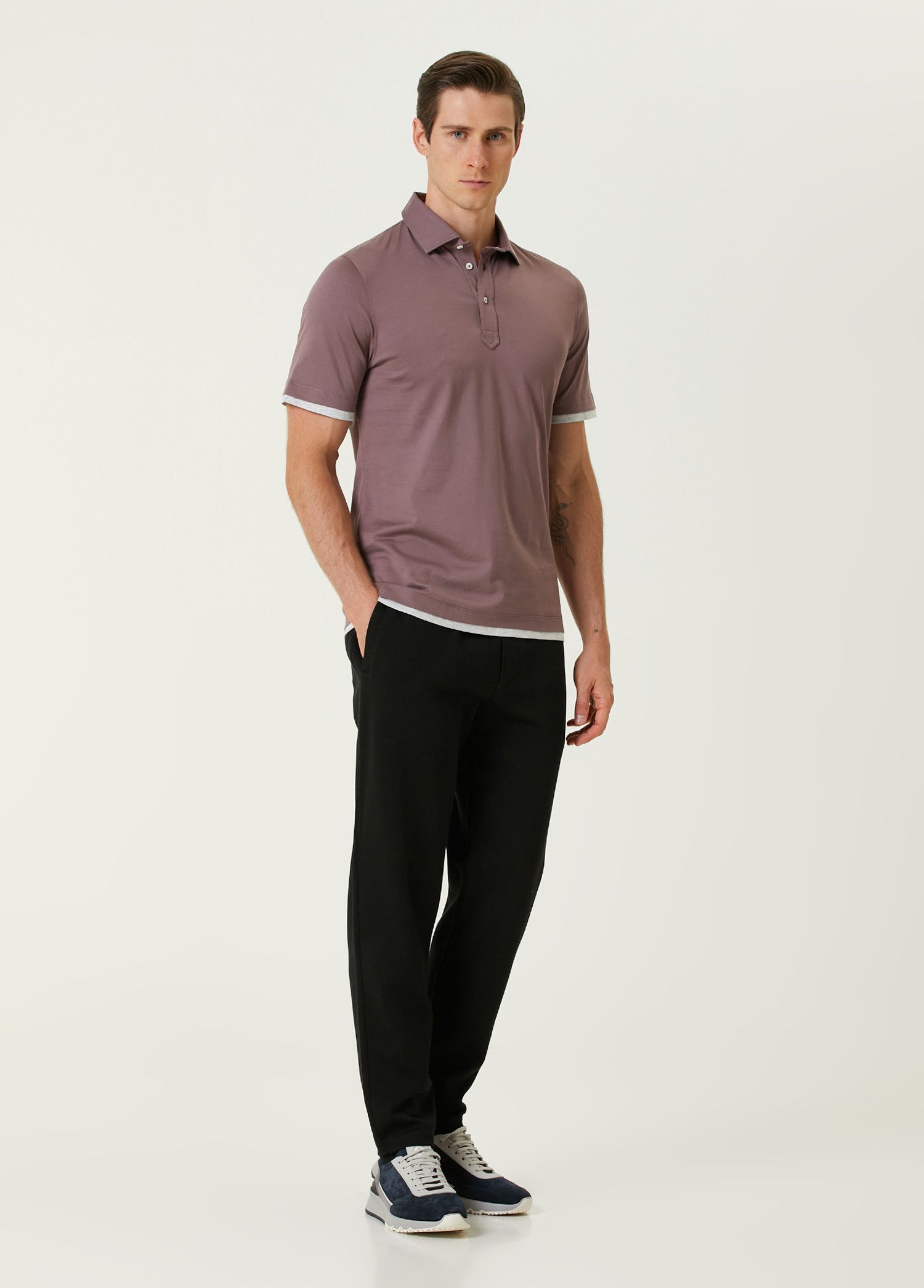 Brunello Cucinelli BRUNELLO CUCINELLI purple cotton polo shirt Medium Size US M / EU 48-50 / 2 - 3 Thumbnail