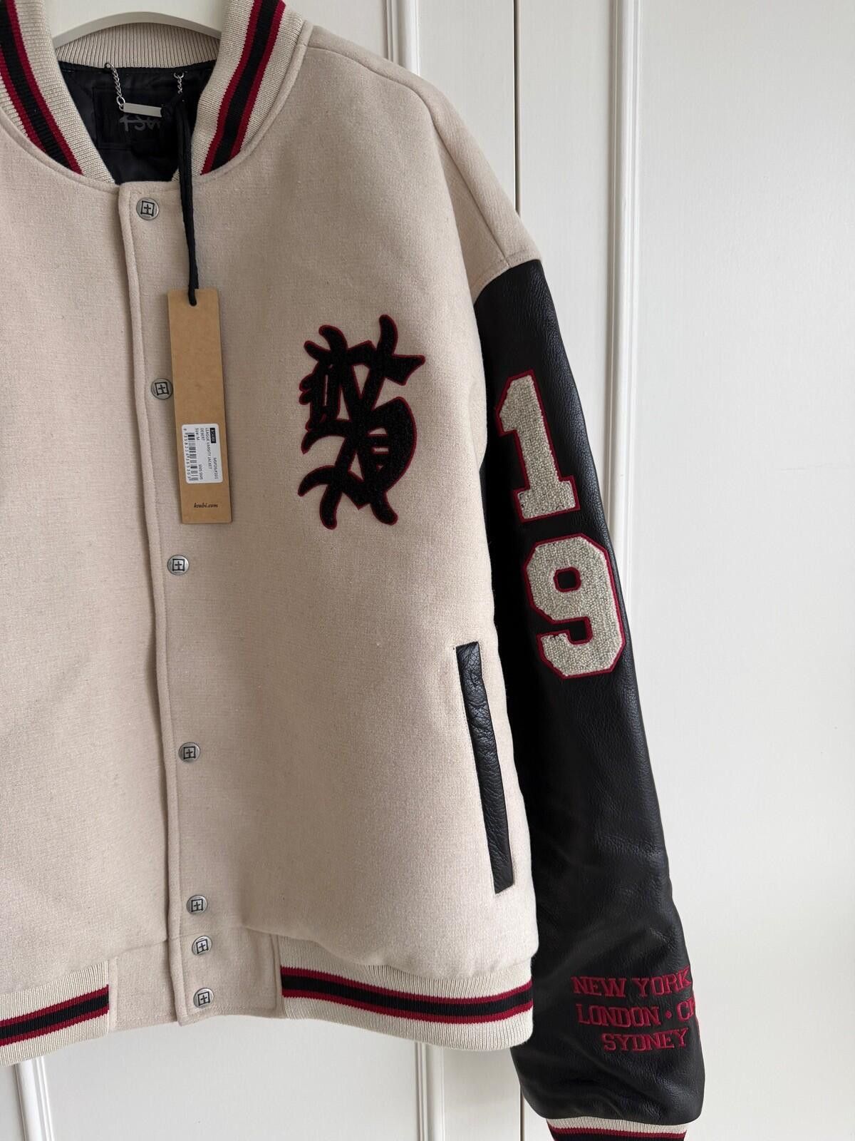 Ksubi new Ksubi mens varsity bomber jacket wool leather medium top Size US M / EU 48-50 / 2 - 4 Thumbnail