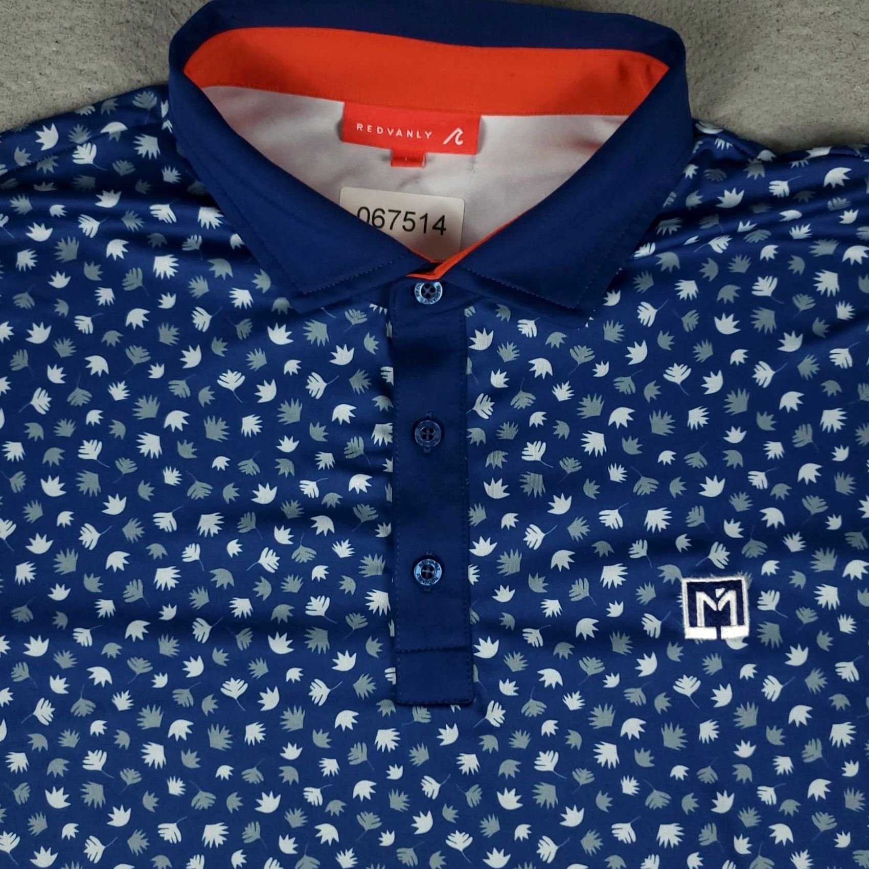 Vintage Redvanly Polo Shirt Mens Size Large Blue Leaf Print Golf Short Sleeve Polo Size US L / EU 52-54 / 3 - 2 Thumbnail