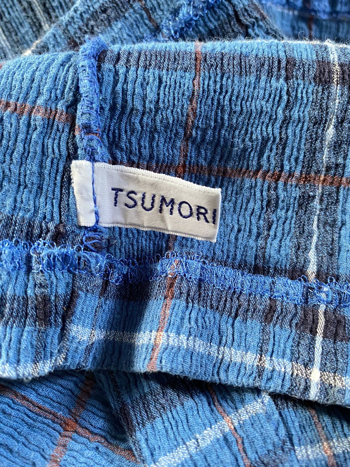 Tsumori Chisato TSUMORI CHISATO Blue Plaid Button Pleated Shirt Size M / US 6-8 / IT 42-44 - 5 Thumbnail