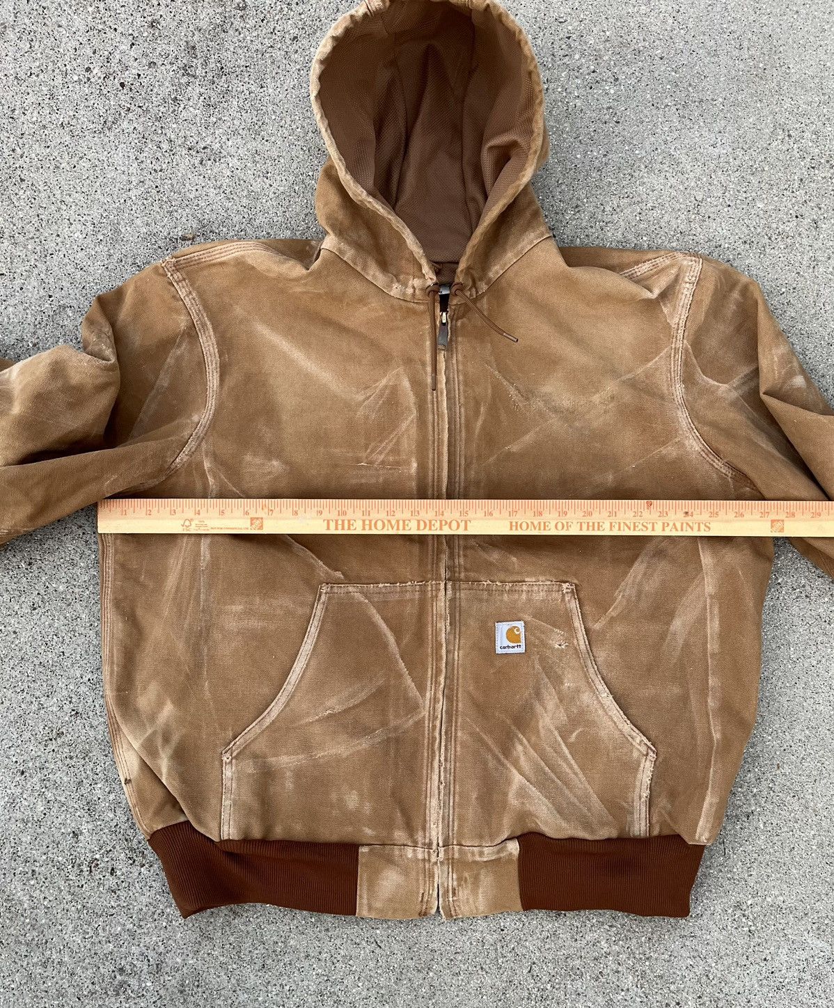 Carhartt Custom Carhartt Jacket Hoodie Sun Faded Distressed Thermal Size US XL / EU 56 / 4 - 4 Thumbnail