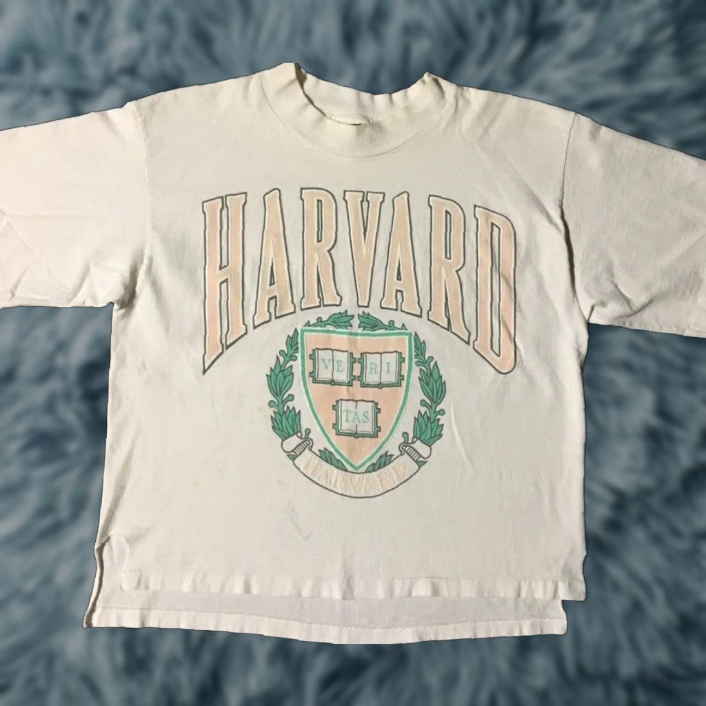 Vintage VINTAGE Harvard University Crop Shirt M White 90s 80s College Grunge Single Stitch Womens USA Size M / US 6-8 / IT 42-44 - 1 Thumbnail