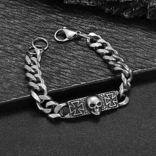 Jewelry Cross Skull Ghost Head Bracelet Size ONE SIZE - 1 Thumbnail