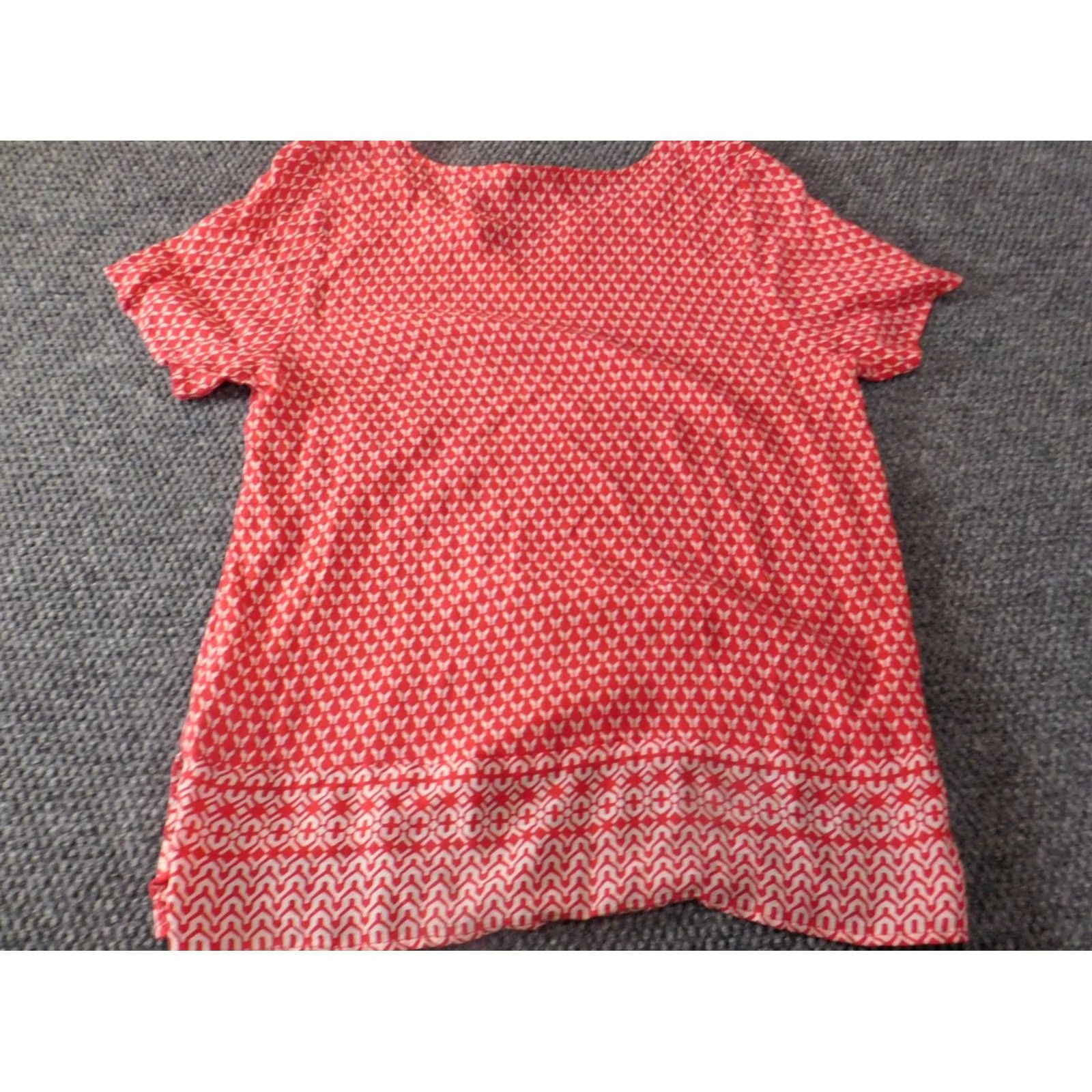 J. Jill J. Jill Blouse Shirt Womens Small Petite Red V-Neck Plaid Cap Sleeve Pullover Designer Button Casual Regular Fit Size L / US 10 / IT 46 - 7 Thumbnail