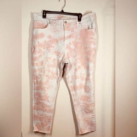 Levi's Pink and White Tie-dye Levi 721 High Rise Skinny Ankle Denim Size 40" / US 18 - 1 Thumbnail