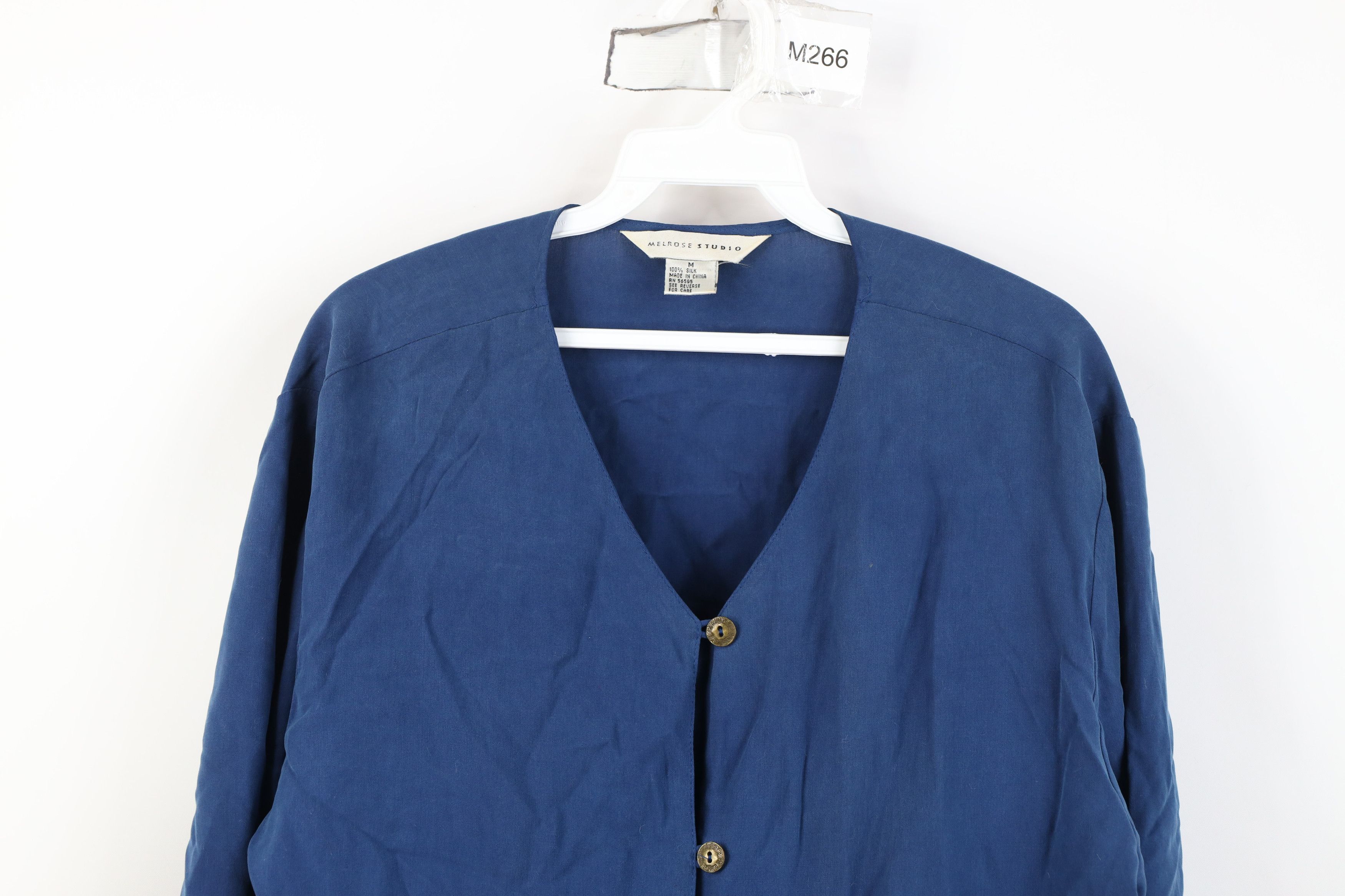 Vintage Vintage 90s Streetwear Oversized Silk Button Shirt Blue Size M / US 6-8 / IT 42-44 - 2 Thumbnail