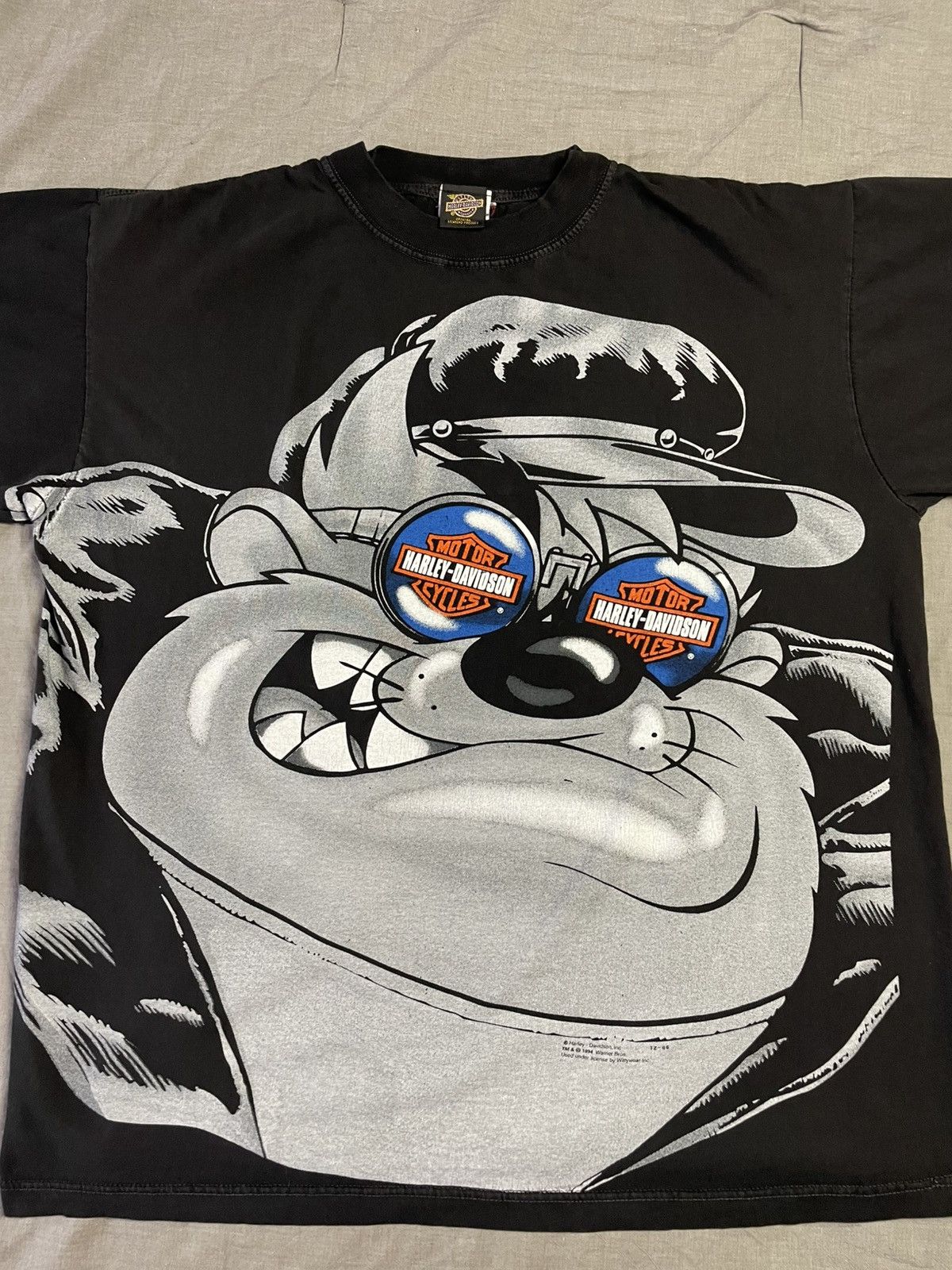 Harley Davidson Vintage Harley Davidson Shirt XL Black Taz Looney Tunes 1994 Size US XL / EU 56 / 4 - 2 Thumbnail
