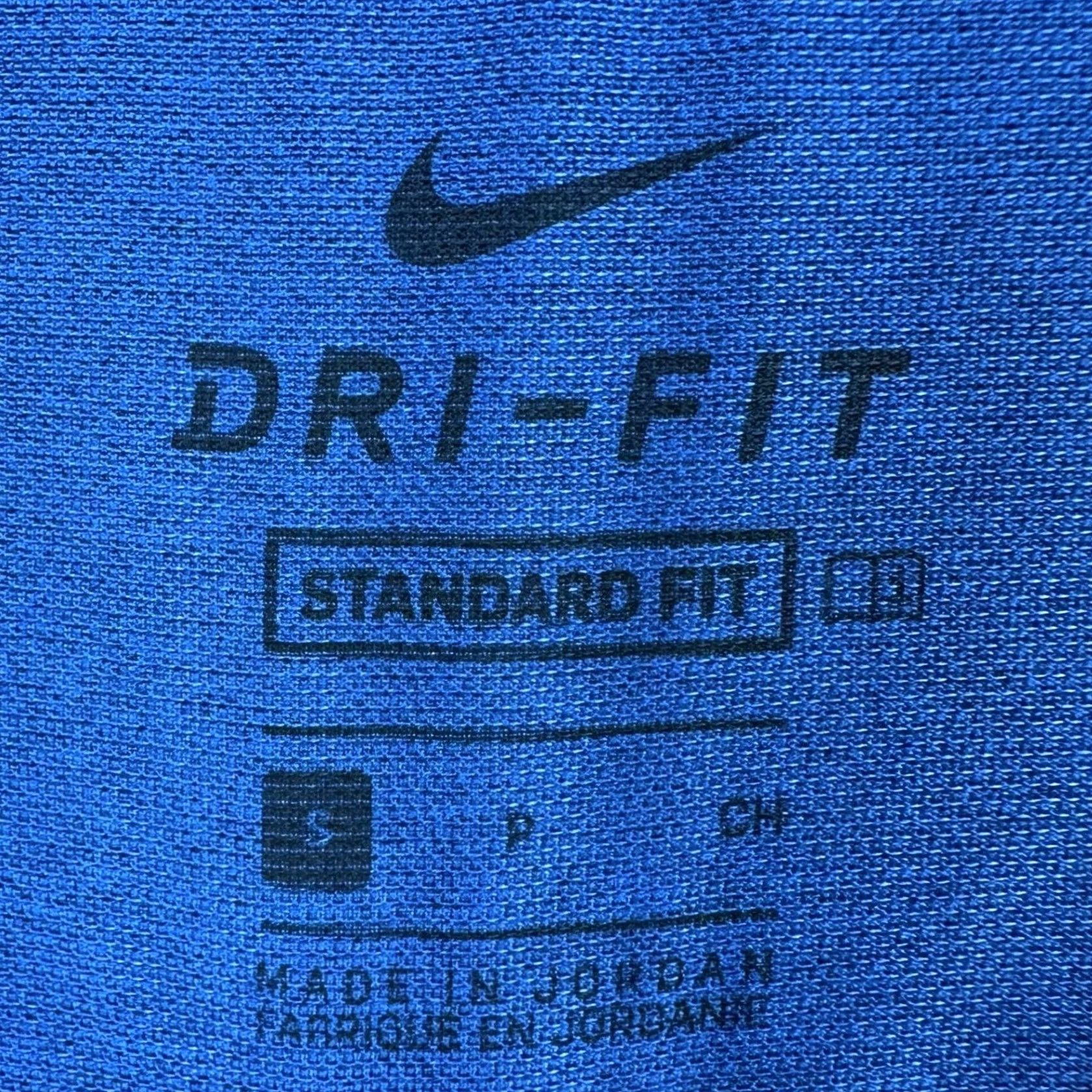 Nike Nike Dri-FIT Shirt Men Small Short Sleeve Blue Athletic T-Shirt Standard Fit Crew Neck Quick Dry Breathable Logo JS Jersey Polyester Spandex Size US S / EU 44-46 / 1 - 4 Thumbnail