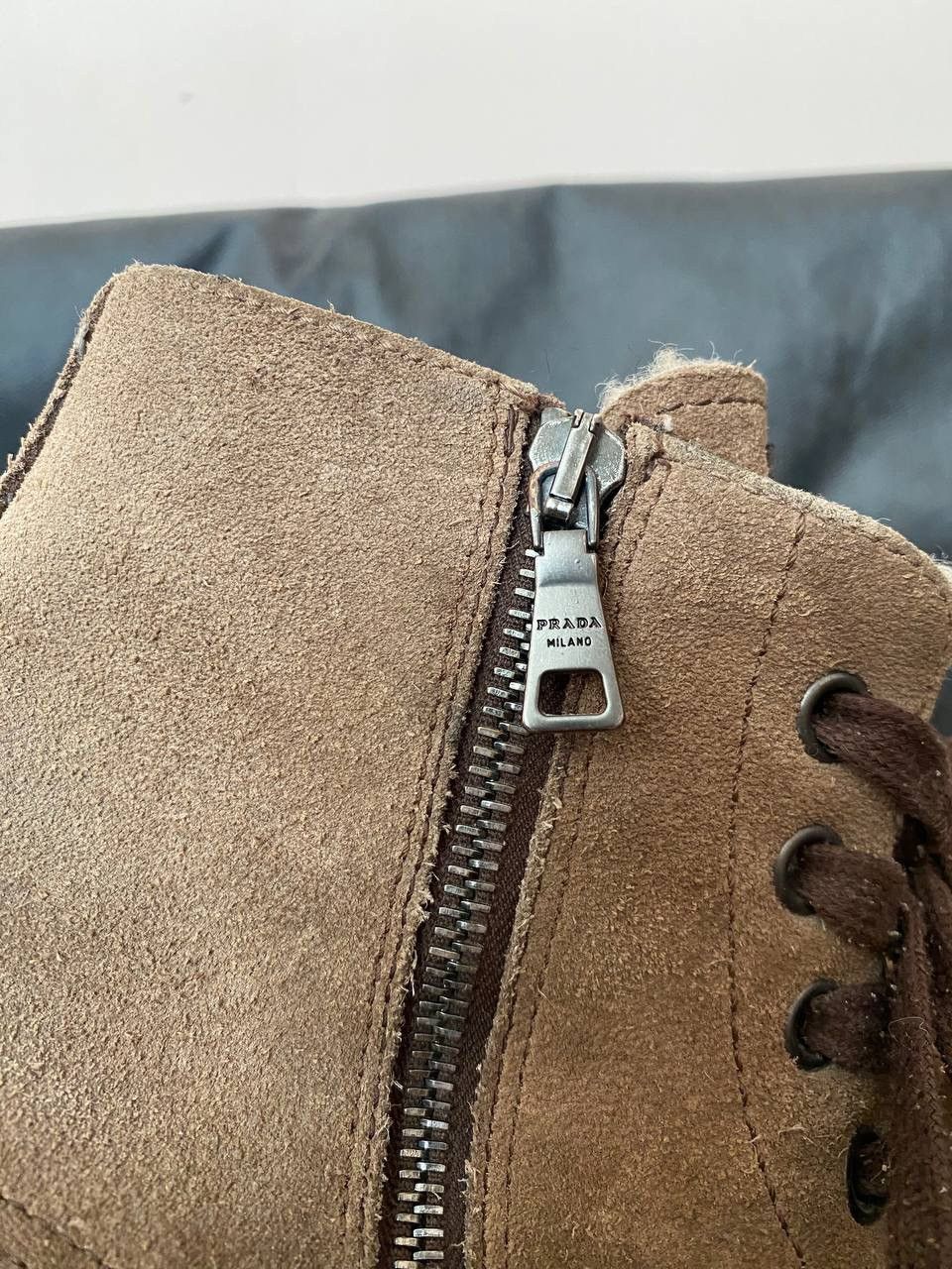 Prada 🔥 PRADA Men Brown Zip Winter Boots Sz. UK 6.5 US 7.5 EU 40.5 Size US 7.5 / EU 40-41 - 7 Thumbnail