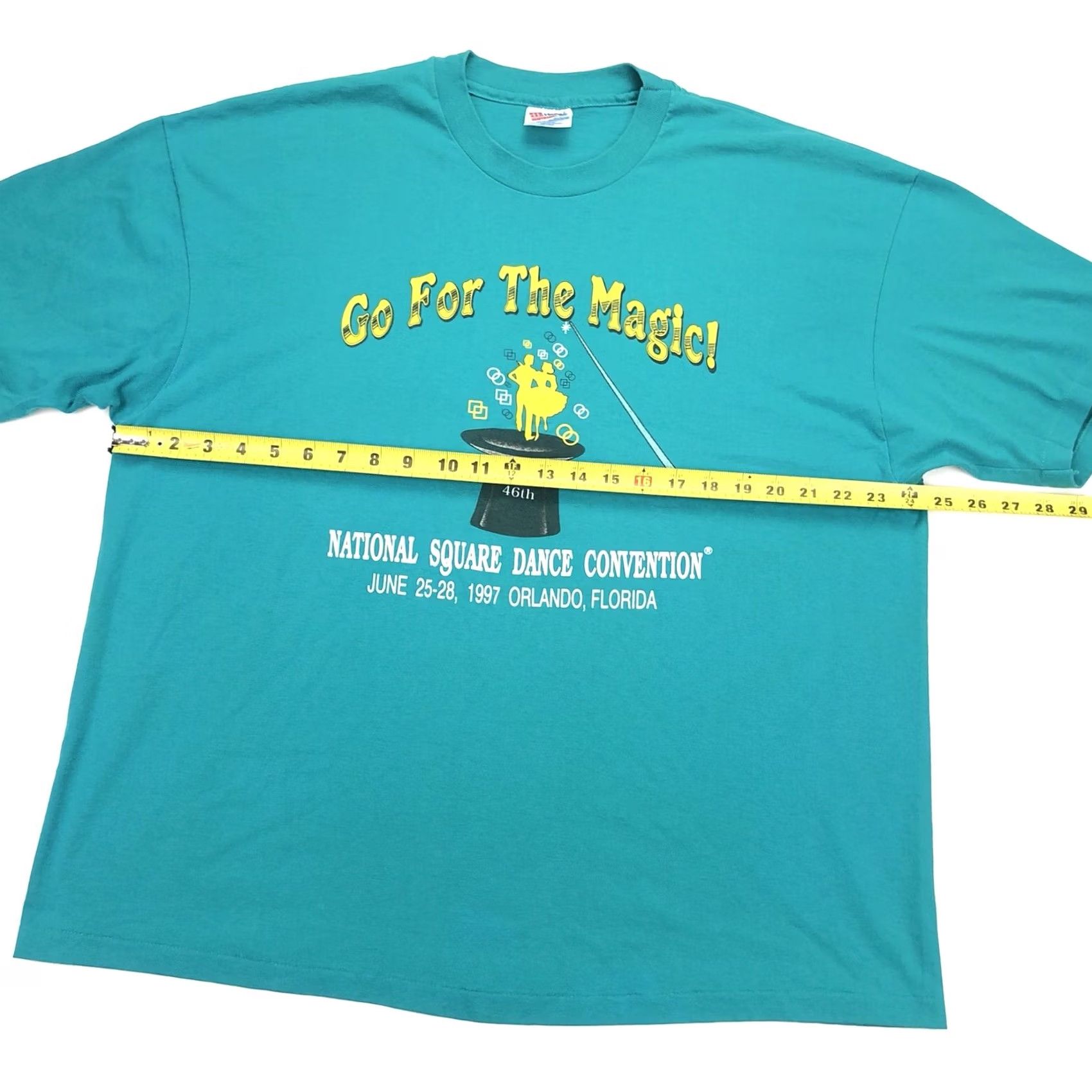 Hanes VTG Single Stitch Men’s National Square Dance Convention Orlando T-Shirt 2XL Graphic Tee Green 1990s Unisex Adult Hanes Size US XXL / EU 58 / 5 - 7 Thumbnail