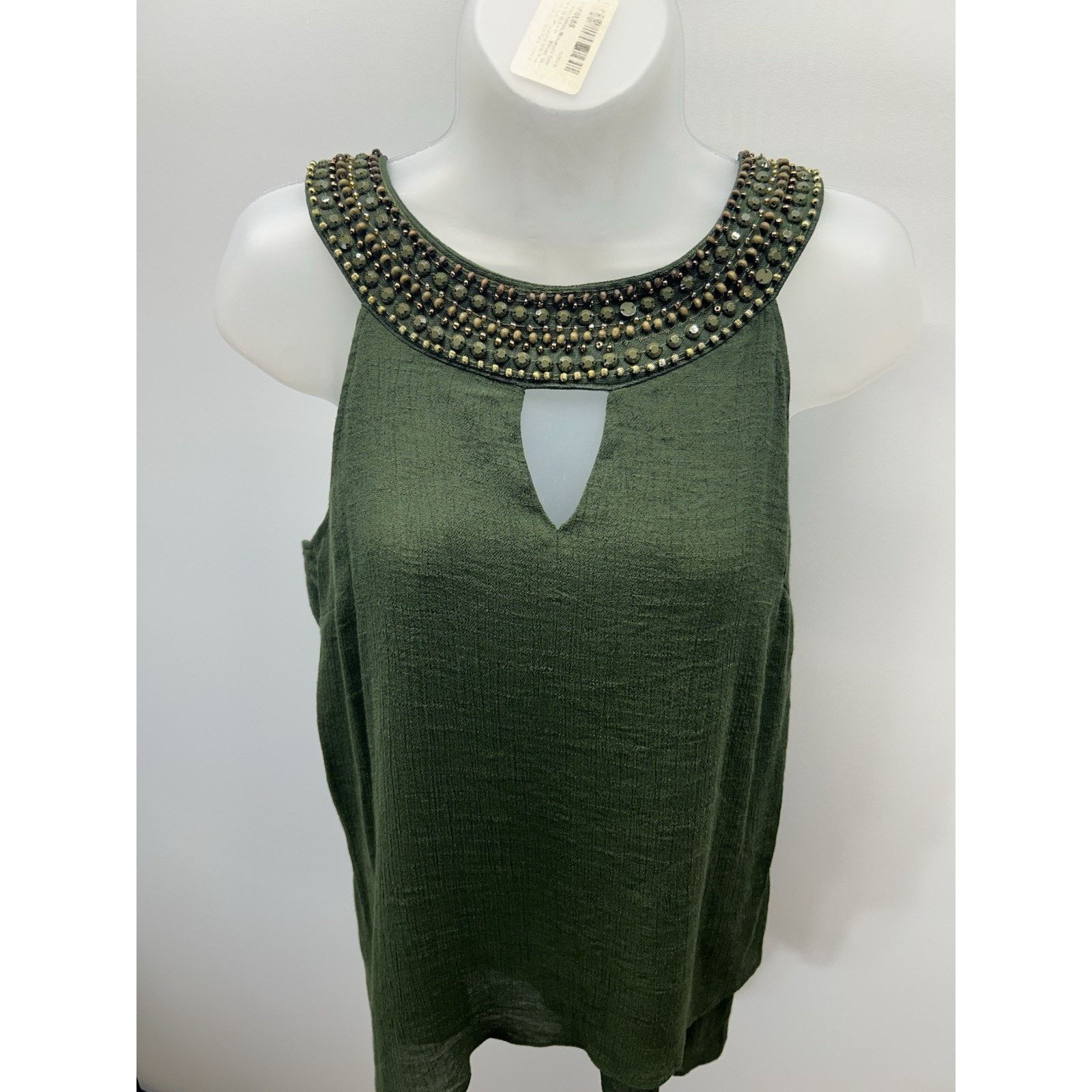 Other AB Studio Beaded Embellished Gauze M Asymmetrical Hem Green Size L / US 10 / IT 46 - 1 Thumbnail
