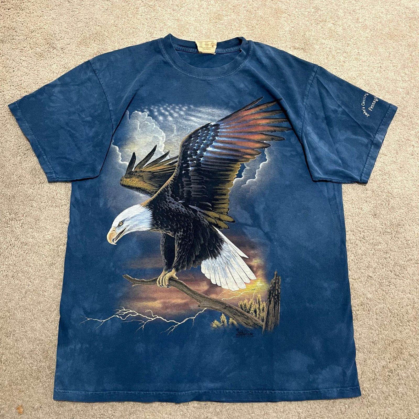 The Mountain Vintage The Mountain Bald Eagle Graphic Nature Blue Shirt Size US L / EU 52-54 / 3 - 1 Thumbnail