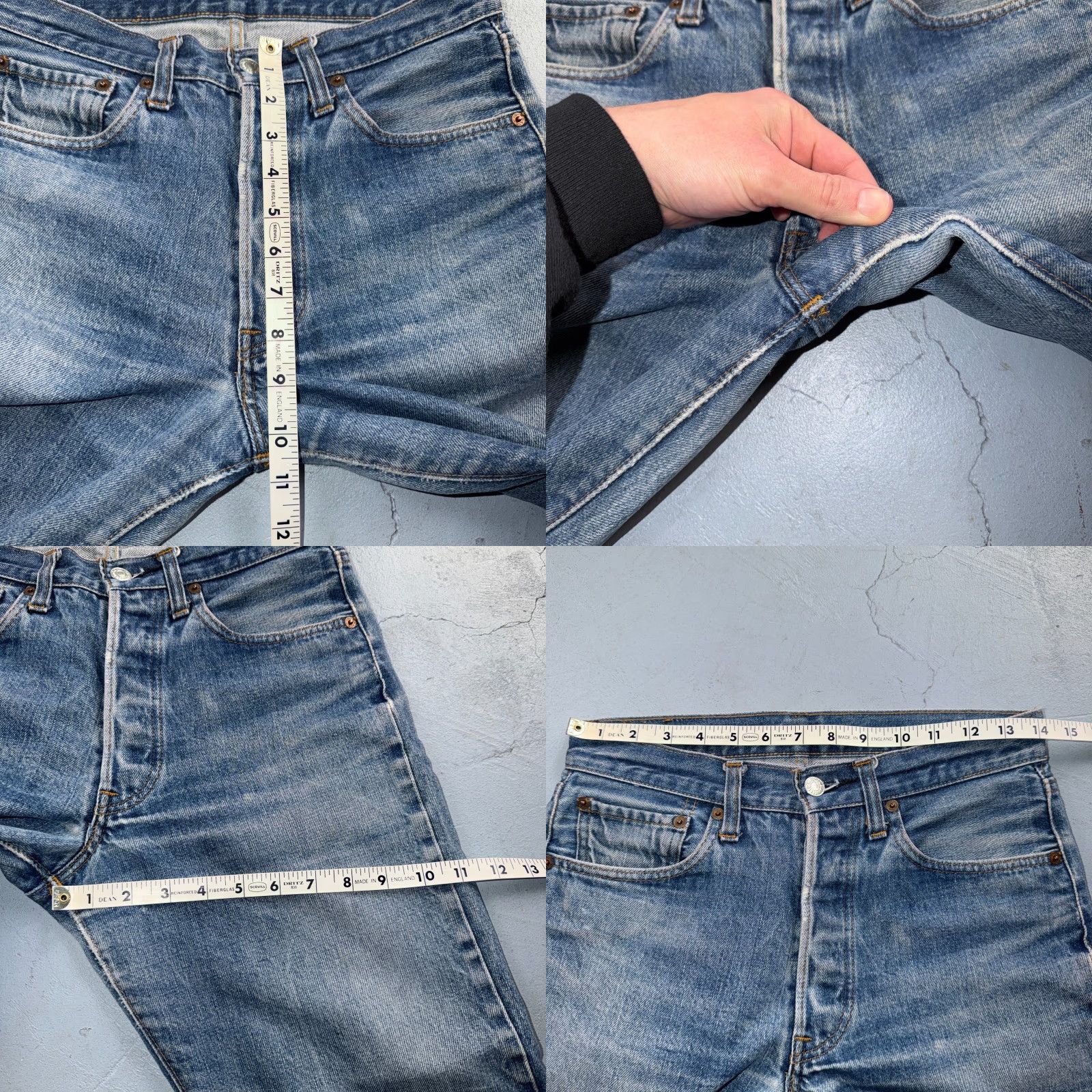 Levi's Levis 501 Jeans Vintage 80s Light Wash Button 5-Pocket Denim USA Mid Rise Classic Fit Men 28x25 Blue Distressed 30x31 Model Levi's 501 Series Size US 28 / EU 44 - 9 Thumbnail