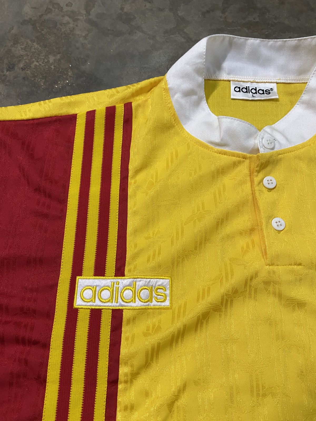 Adidas × Vintage Vintage 90s Adidas Jersey Monogram 🔥 Size US L / EU 52-54 / 3 - 3 Thumbnail