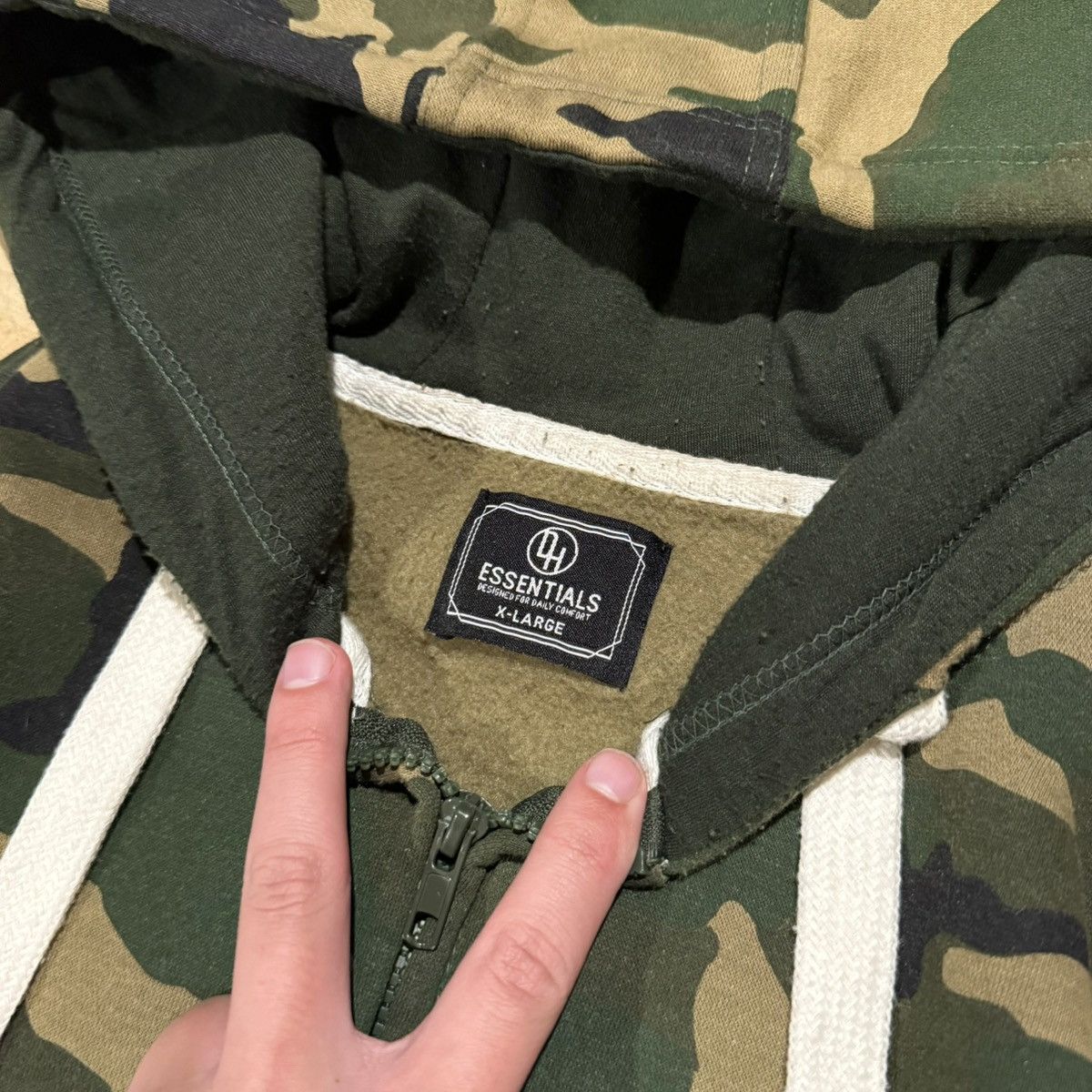 Vintage Vintage Woodland Camo Zip Up Hoodie Grunge ERD Y2K Skater Size US XL / EU 56 / 4 - 4 Thumbnail