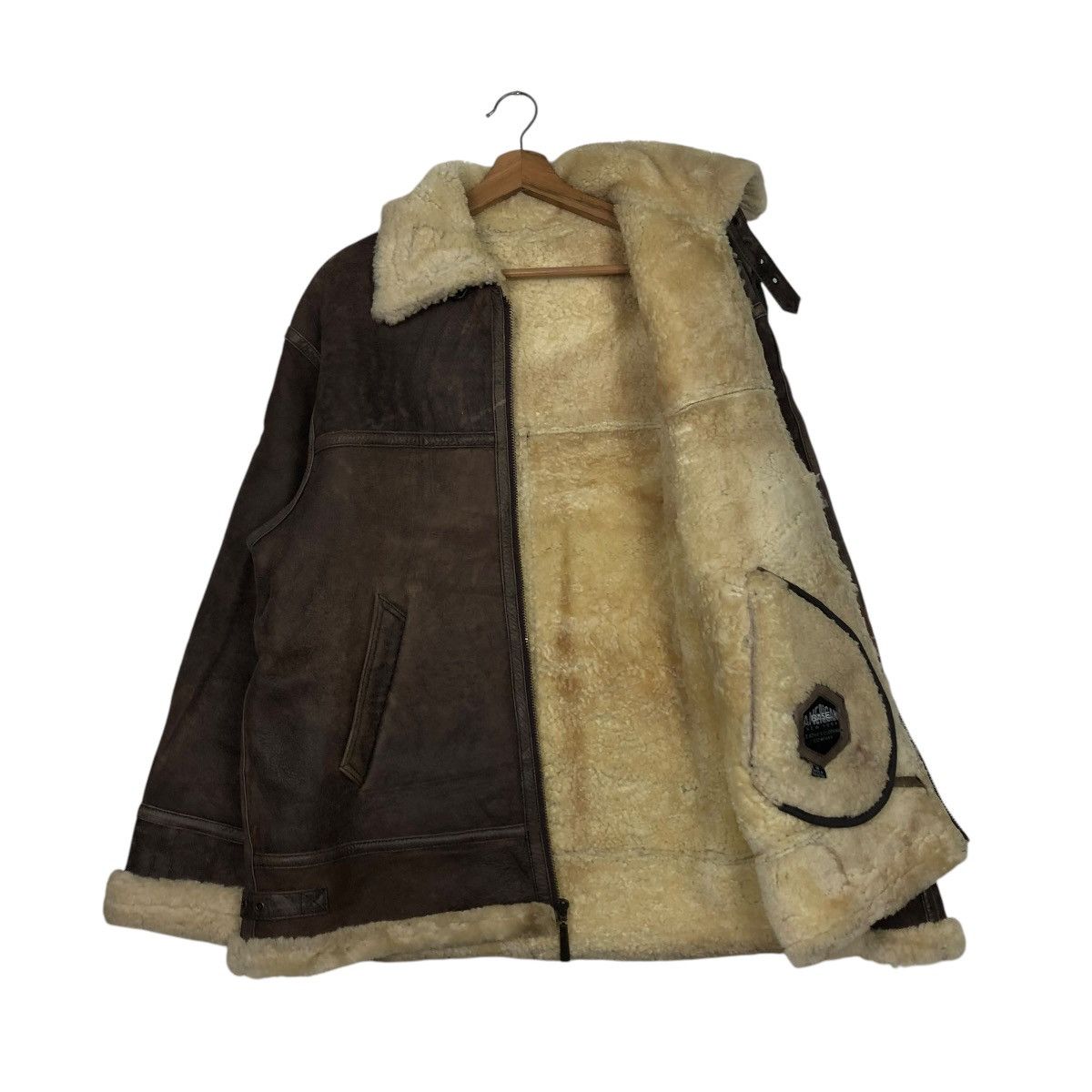 Japanese Brand 🔥VINTAGE LEATHER JACKET B 3 SHEARLING BASE AMERICAN BIKER Size US S / EU 44-46 / 1 - 14 Thumbnail