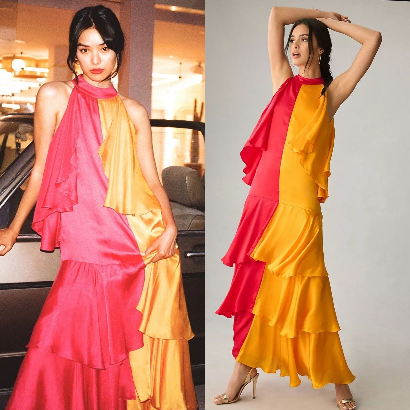 Anthropologie New Pinnacle Shruti Sancheti Mock-Neck Colorblock Dress XS Size XS / US 0-2 / IT 36-38 - 1 Thumbnail
