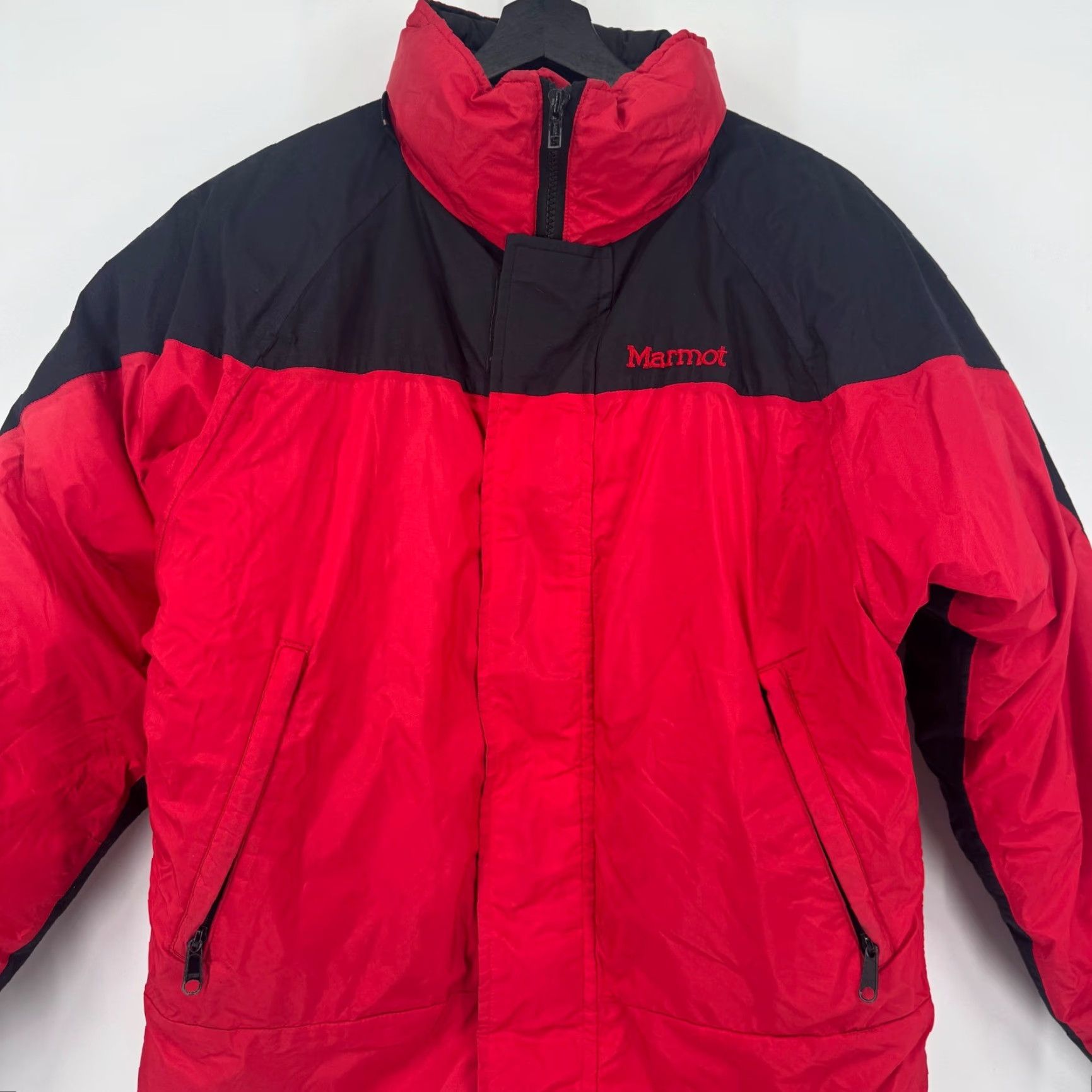 Marmot VINTAGE Marmot Jacket Puffer Mens Medium Red Black Down Goretex Ski Coat USA Size US M / EU 48-50 / 2 - 2 Thumbnail