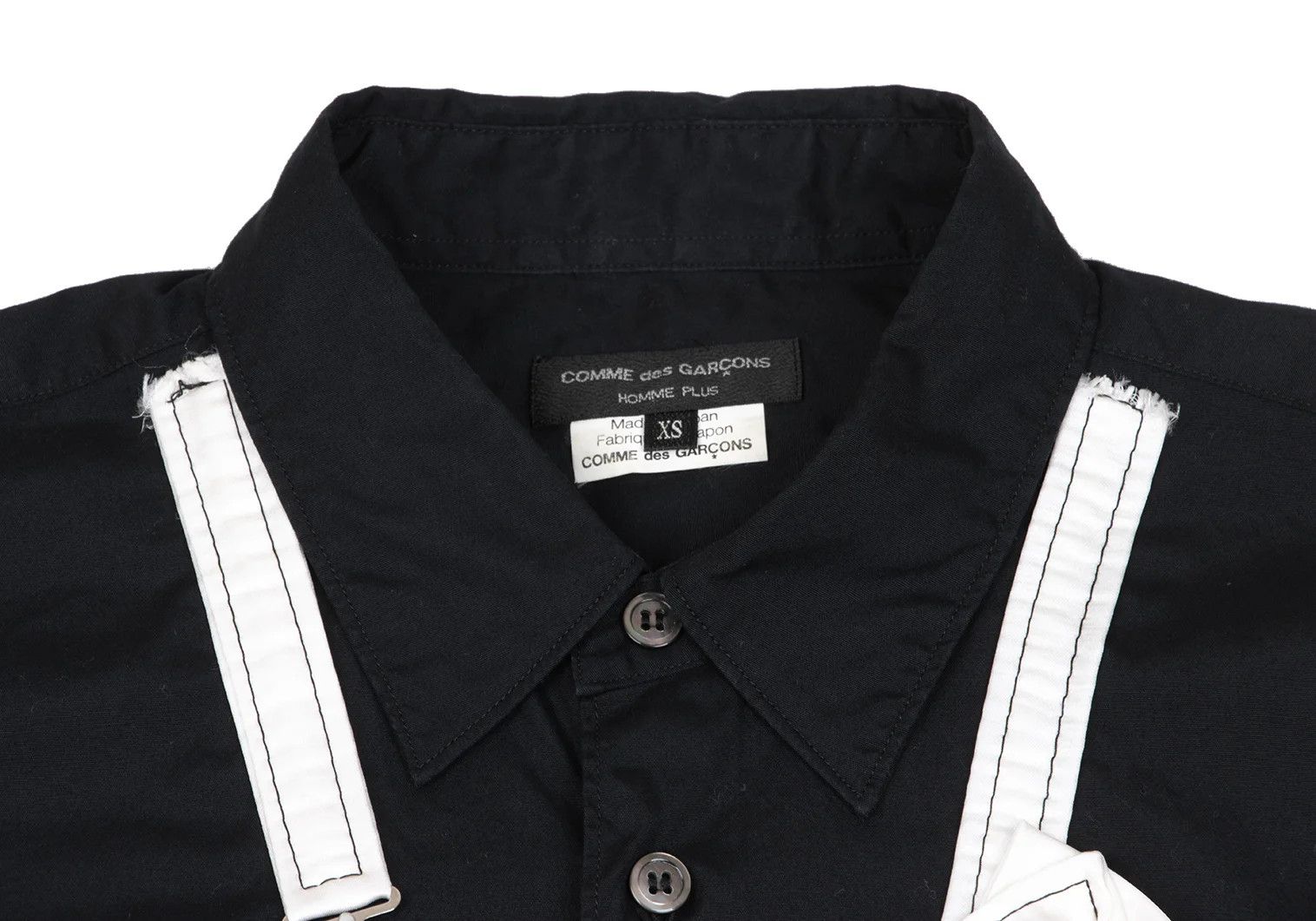 Comme des Garcons Homme Plus Cotton Bow Tie Double Patch Pocket Design Shirt Black XS Size US XS / EU 42 / 0 - 3 Thumbnail