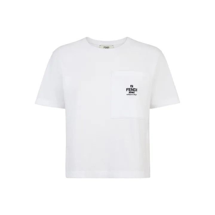 Fendi Letter Print Crew Neck T-Shirt for Women -2507