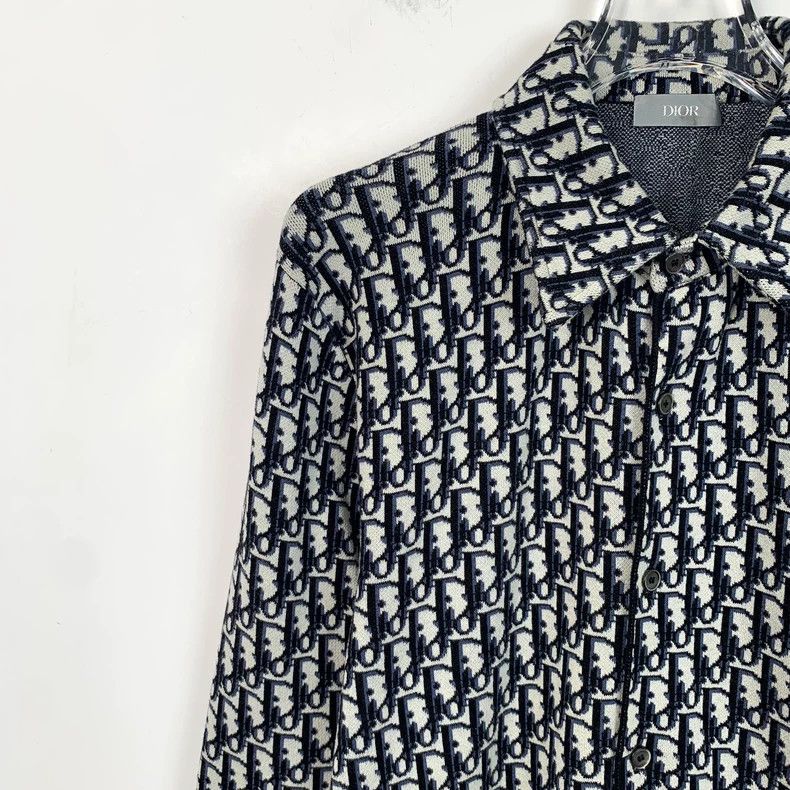 Dior Dior Blue logo letter full print cotton lapel long-sleeved Size US XS / EU 42 / 0 - 3 Thumbnail