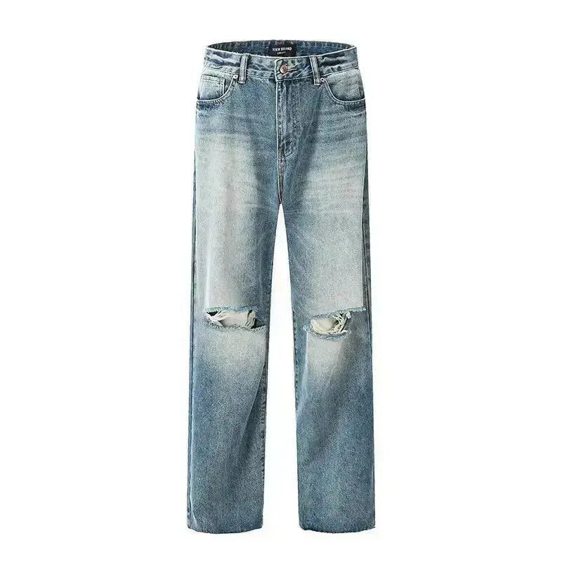 Japanese Brand Straight and loose ripped jeans Size US 32 / EU 48 - 5 Thumbnail