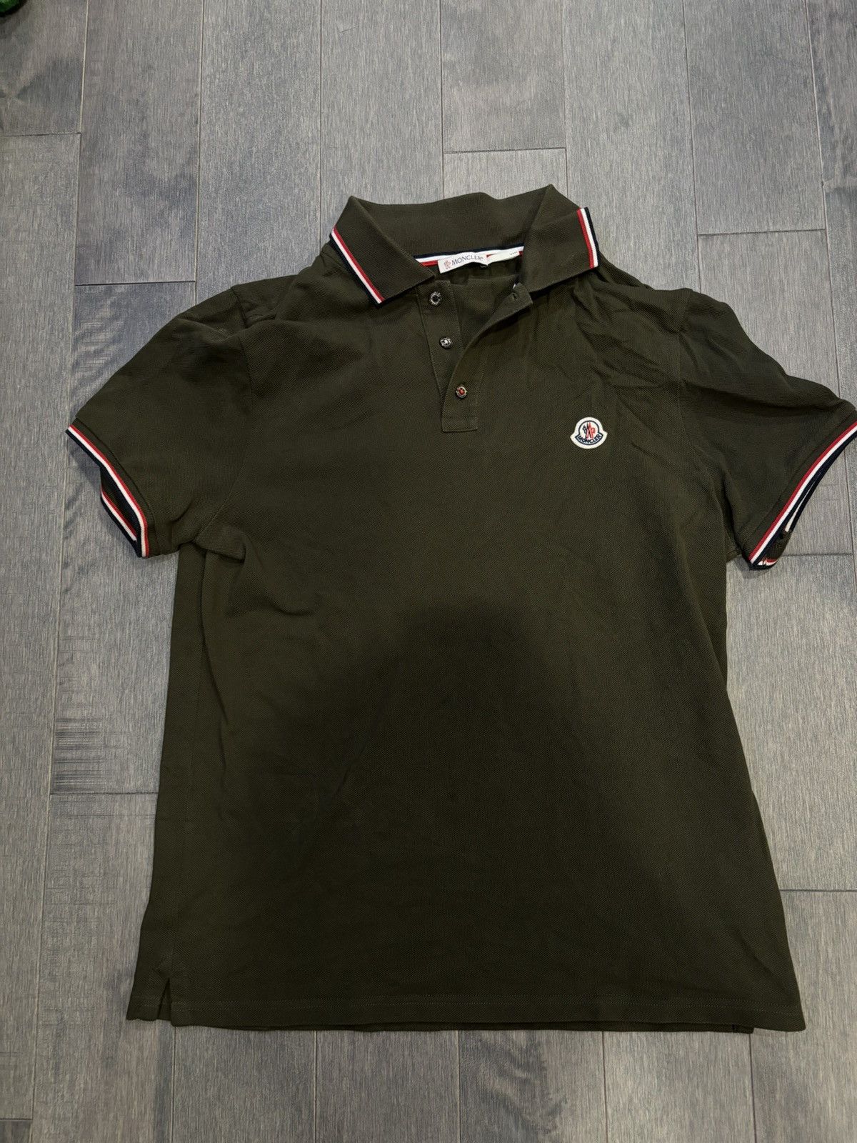 image of Moncler Polo Shirt Green Medium, Men's