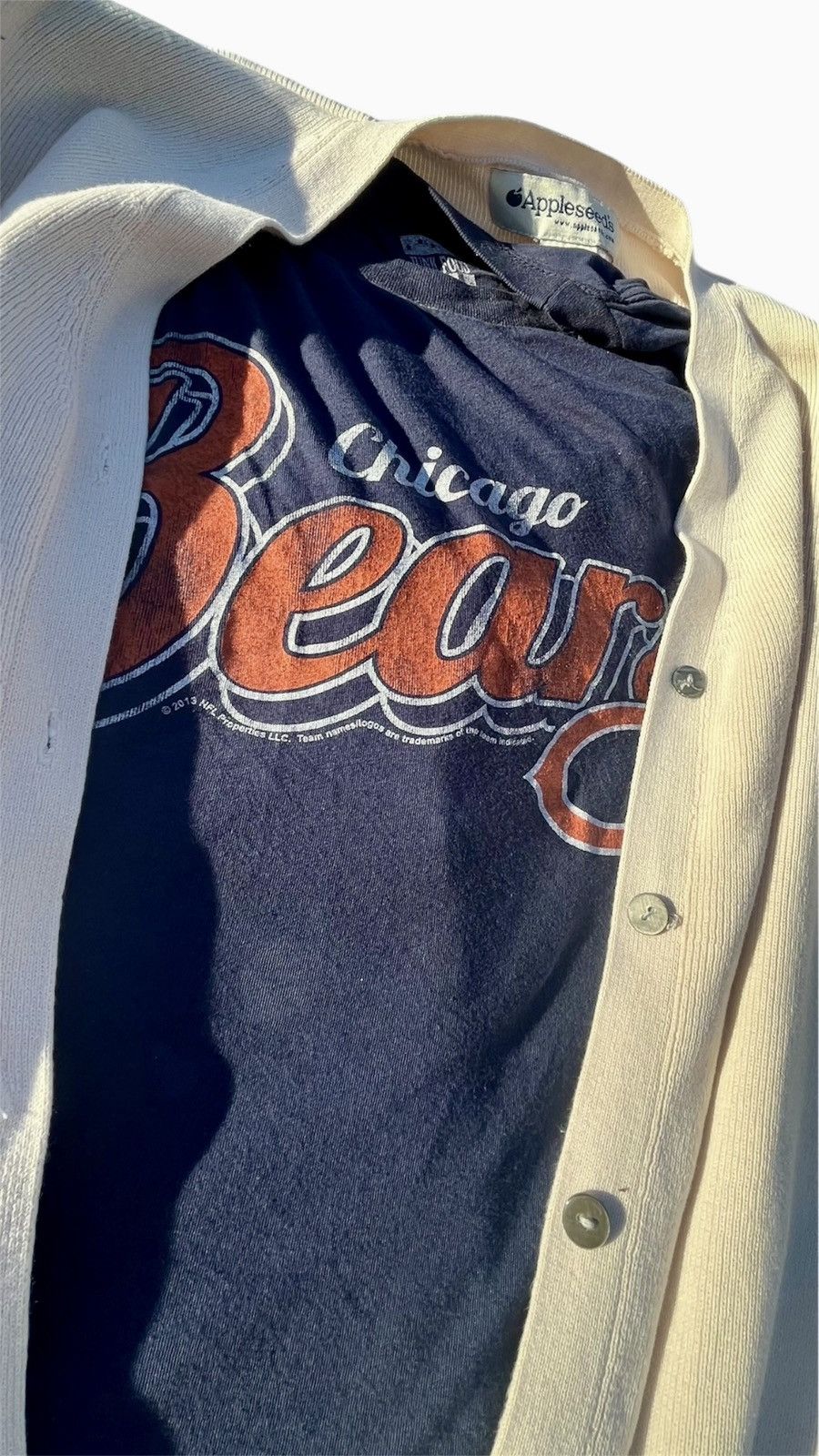 Other Vintage Appleseed Cream Cardigan W/ Distressed Bears LS Tee Size US M / EU 48-50 / 2 - 2 Thumbnail