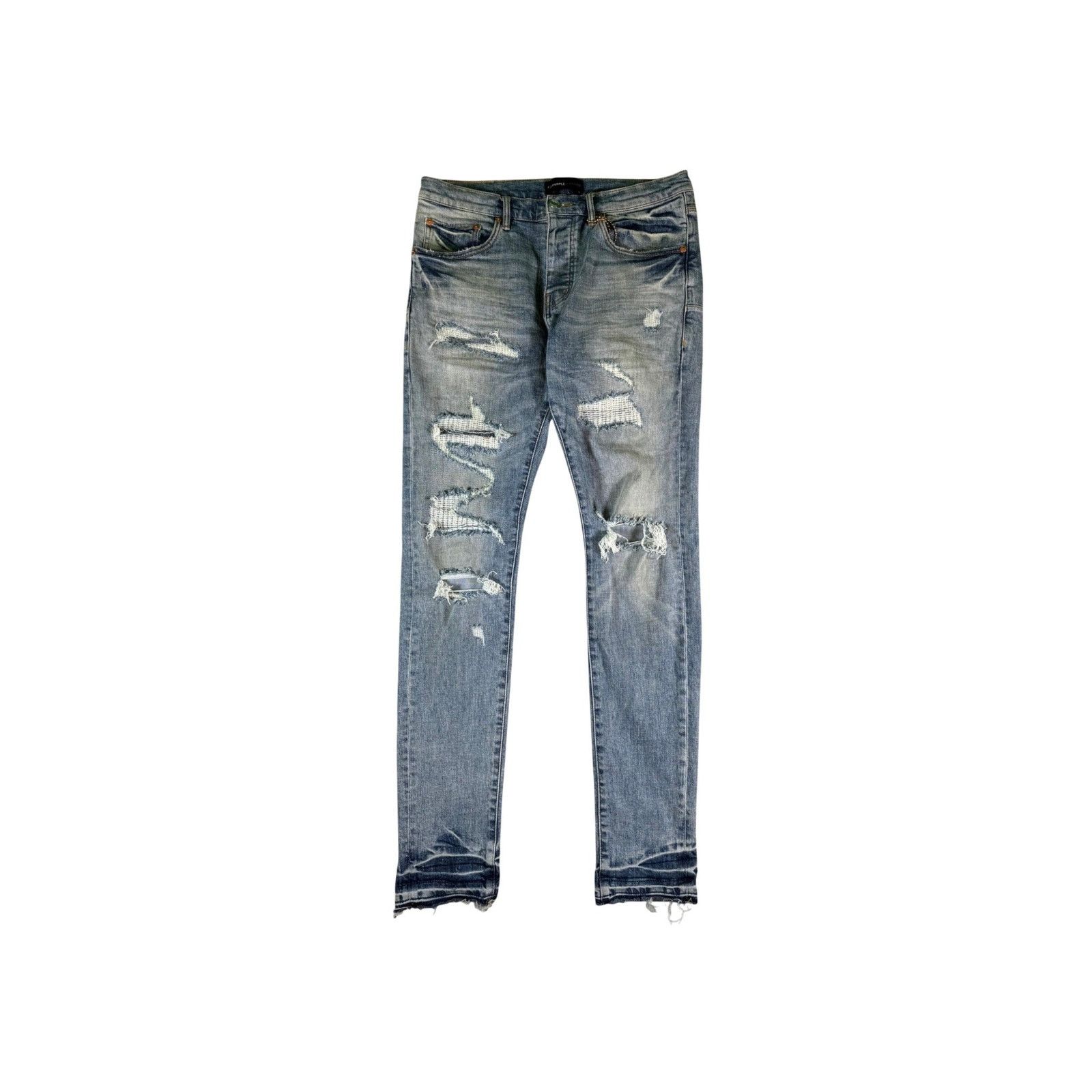 Purple Brand Purple Brand Distressed Light Wash Jeans Size US 32 / EU 48 - 1 Thumbnail