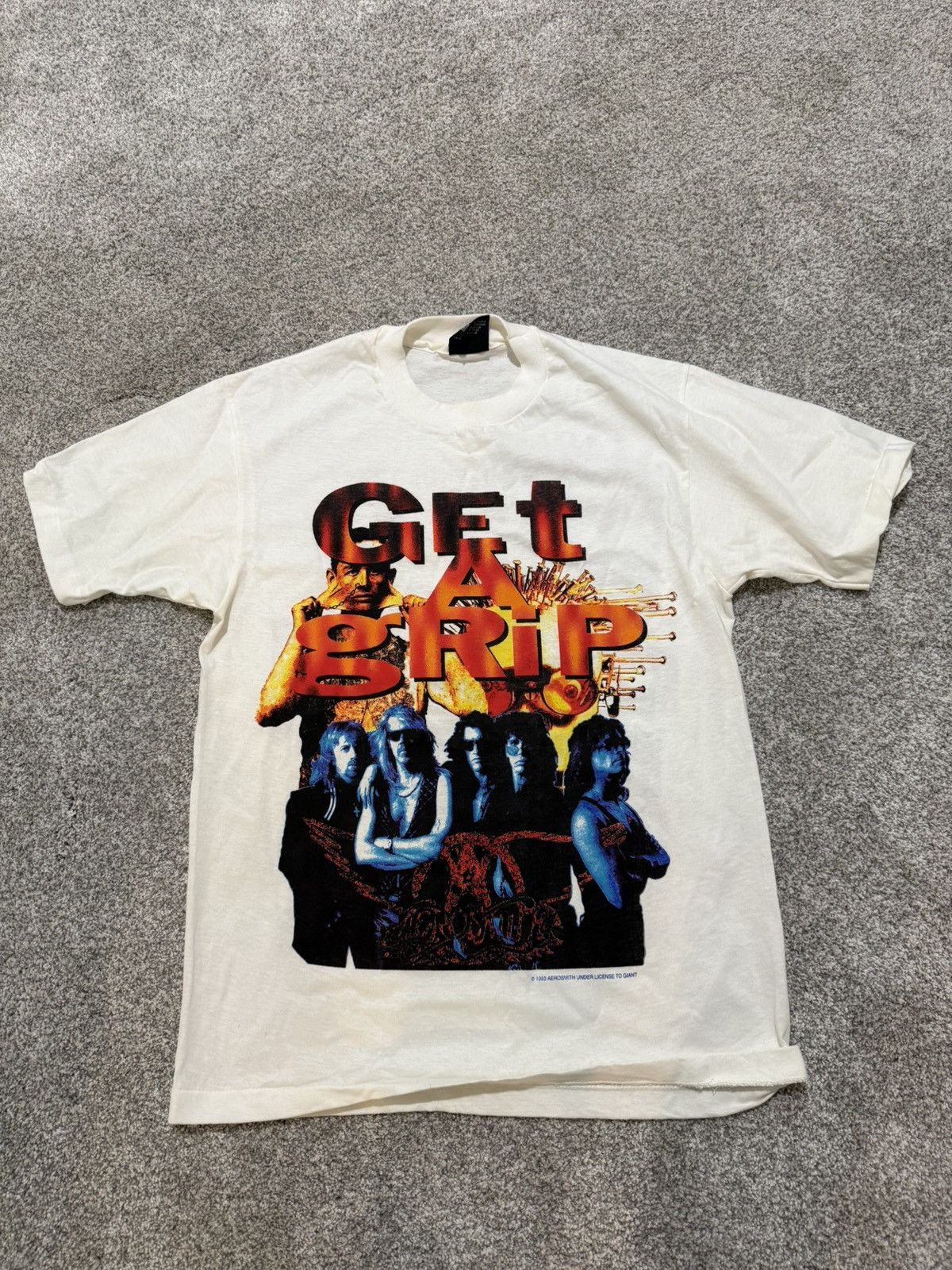 Giant 1993 Giant Aerosmith “Get A Grip” Graphic Tee Large Band Tee Size US L / EU 52-54 / 3 - 1 Thumbnail