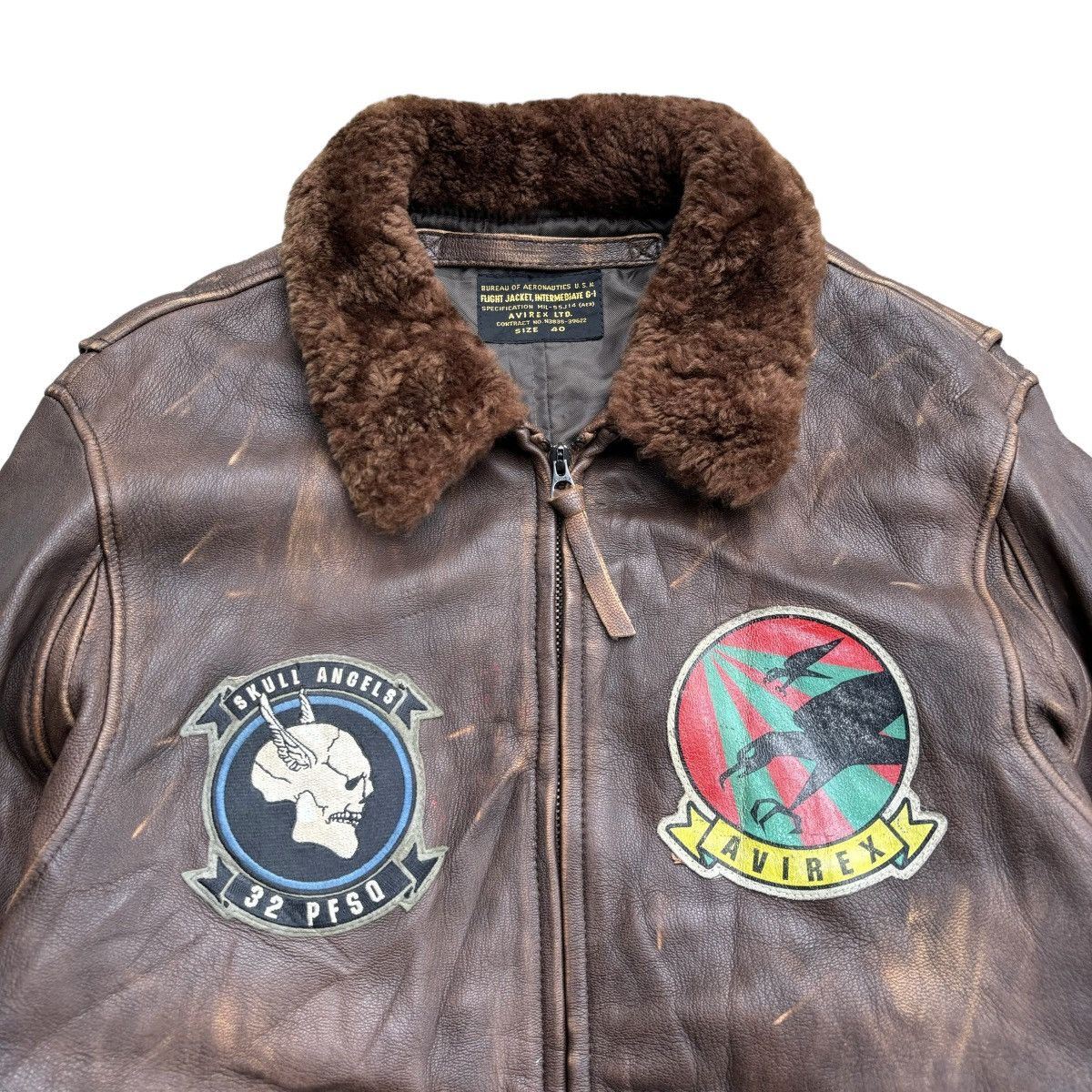 Avirex AVIREX G-1 Boa Patch Goatskin Leather Jacket Size US M / EU 48-50 / 2 - 3 Thumbnail