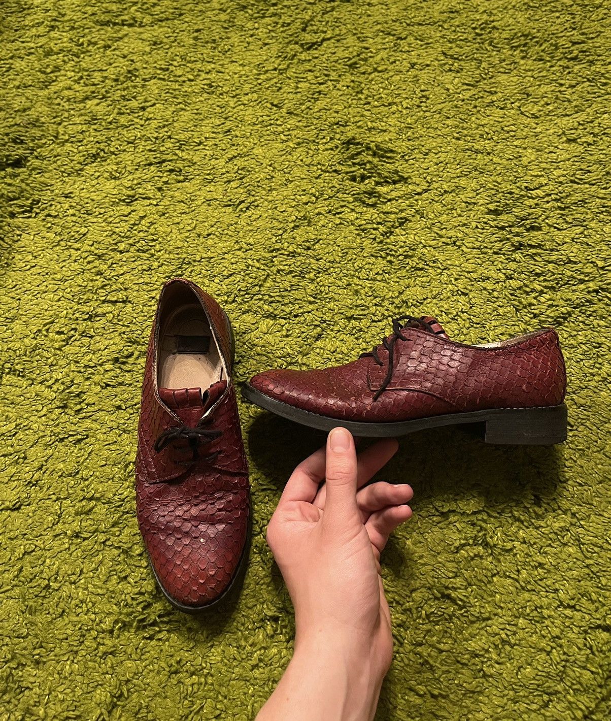Hysteric Glamour Snakeskin pattern real leather avant garde Japanese shoes Size US 6 / IT 36 - 1 Thumbnail