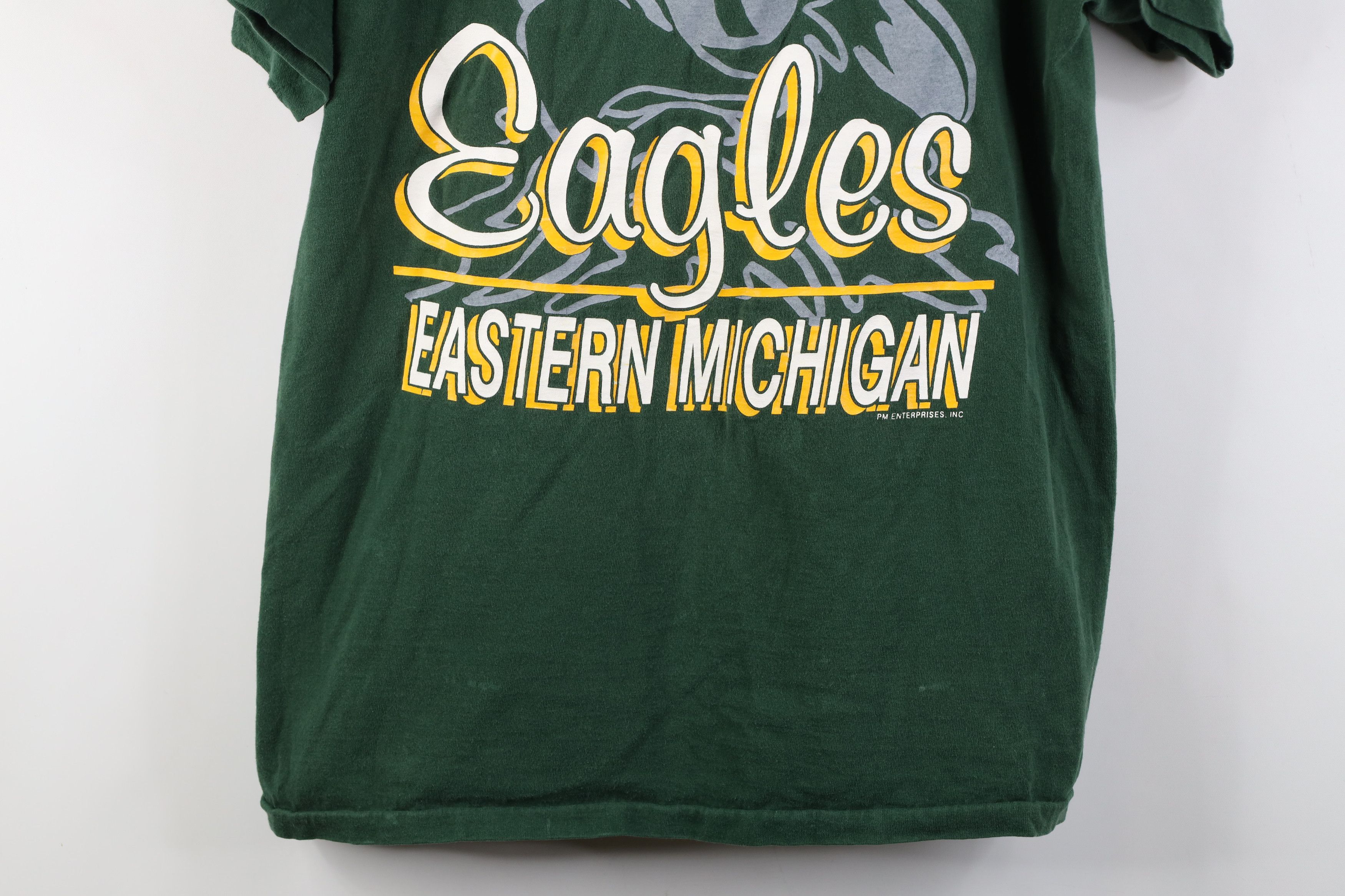 Vintage Vintage 90s Eastern Michigan University Short Sleeve T-Shirt Size US XL / EU 56 / 4 - 3 Thumbnail