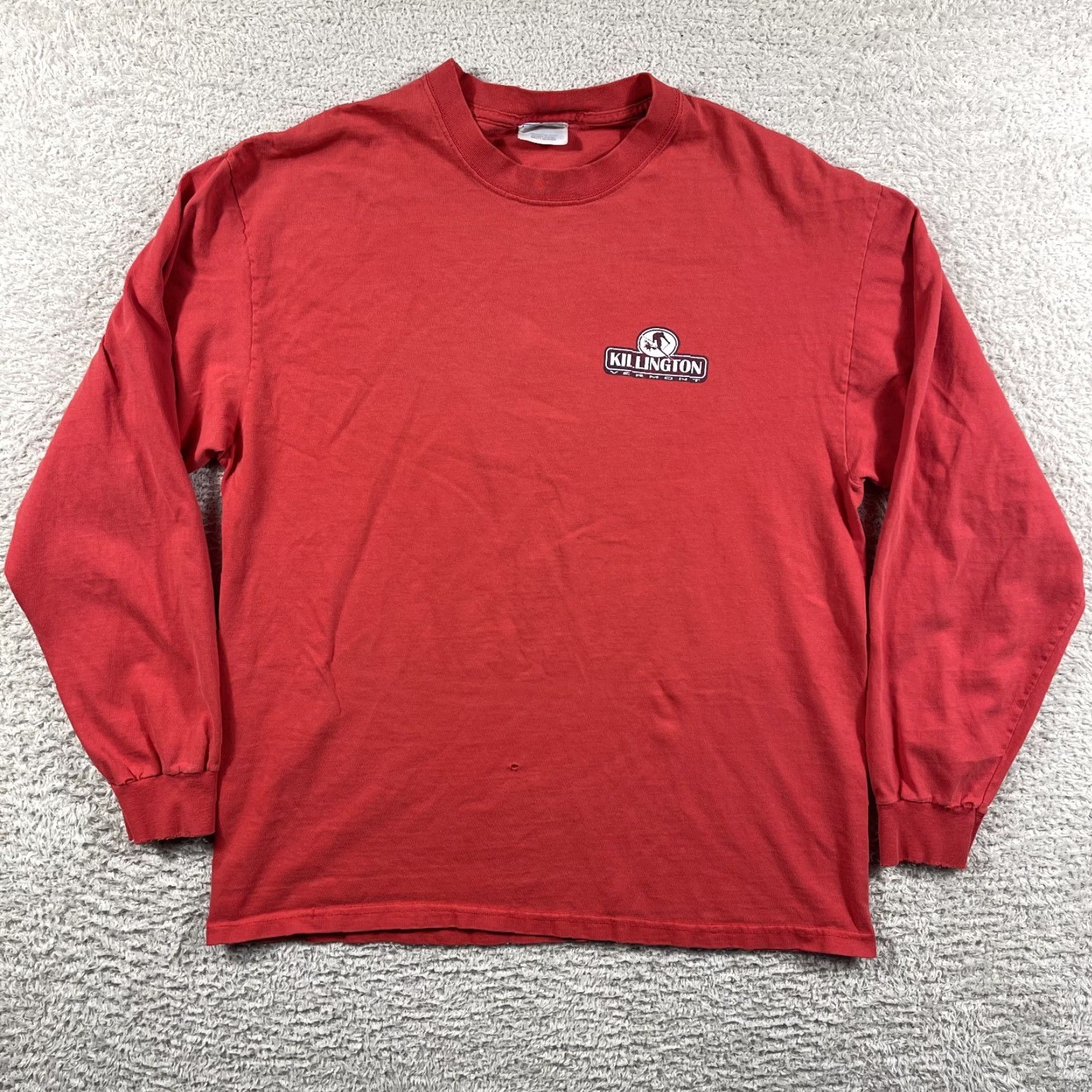 Hanes VINTAGE Hanes Beefy-T Killington Vermont Shirt Adult Large Red Long Sleeve 90s Ski Snowboard Mens Shirt Size US L / EU 52-54 / 3 - 2 Thumbnail