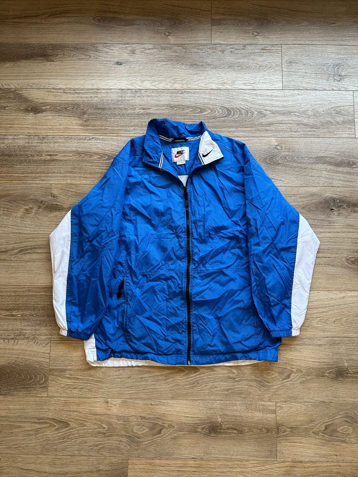 Nike × Vintage 90s Vintage Nike Nylon Retro Track Jacket Swoosh Logo Rare Size US XL / EU 56 / 4 - 2 Thumbnail