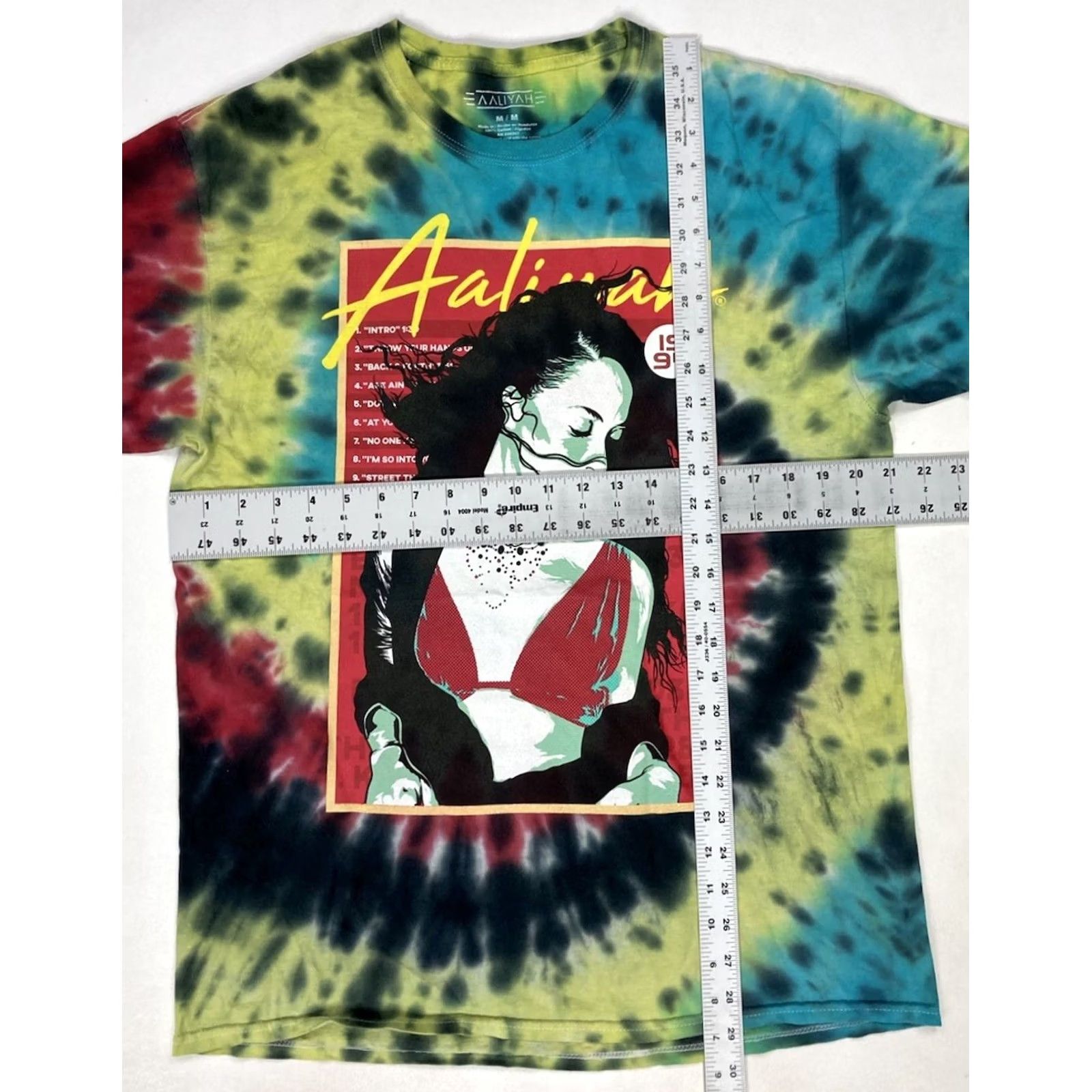 Etro Aaliyah T-Shirt Men Medium Colorful Graphic Print 1994 Retro Short Sleeve Crew Neck Hip Hop Music Shirt Size US M / EU 48-50 / 2 - 5 Thumbnail