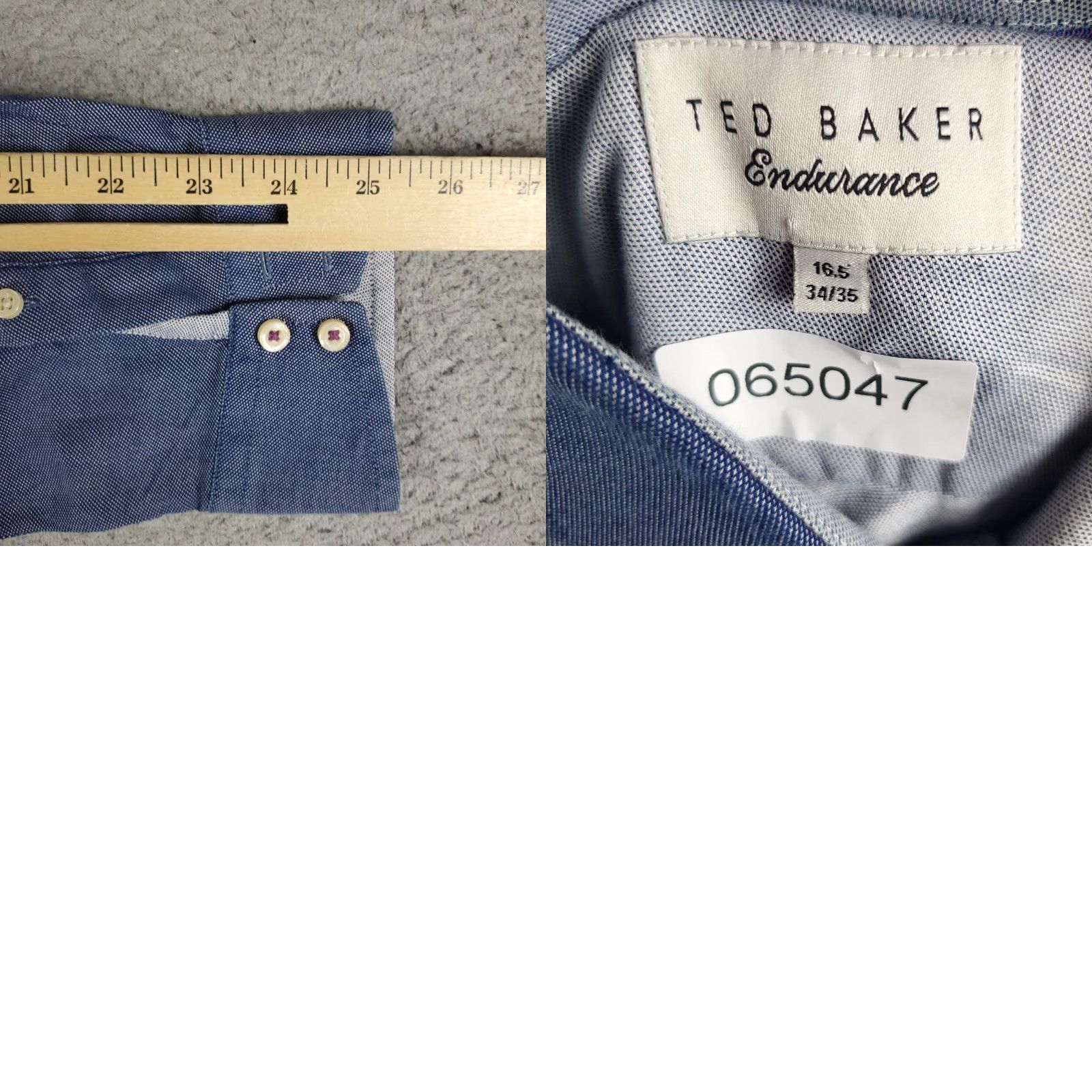 Ted Baker Ted Baker London Shirt Mens 16.5 Blue Endurance Dress Button Up Long Sleeve Shirt Size 42R - 8 Thumbnail