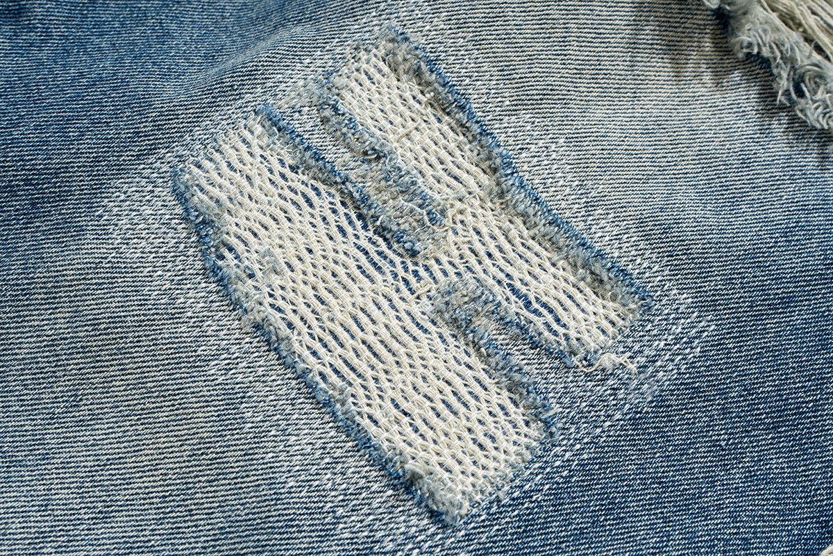 Jean × Vintage High Street White Striped Washed Jeans Size US 32 / EU 48 - 7 Thumbnail