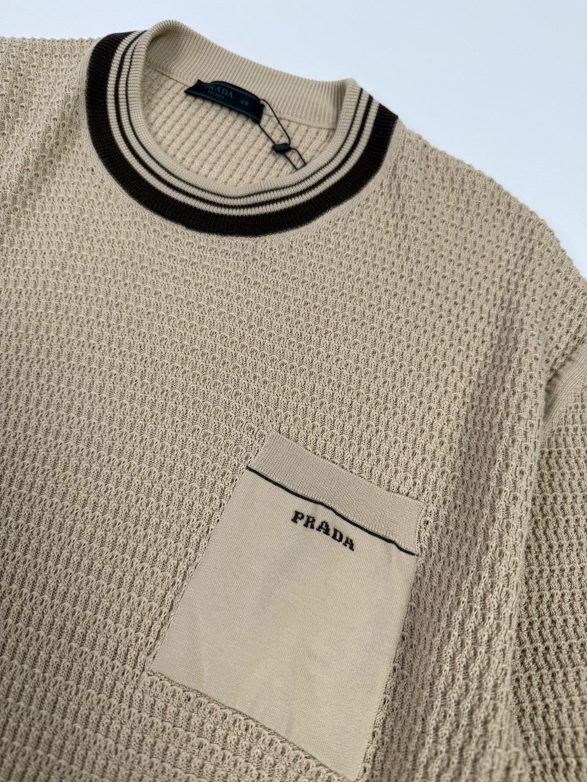 Prada SS2023 Waffle-Knit Short Sleeve Sweater Size US M / EU 48-50 / 2 - 2 Thumbnail