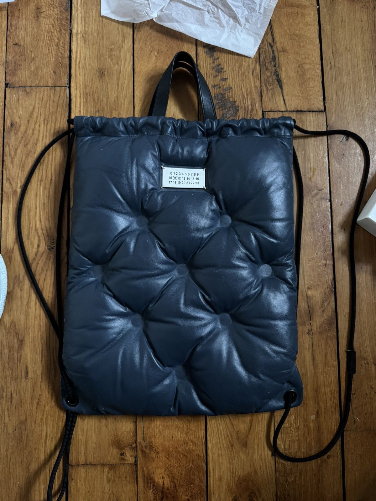 Margiela backpack puffer string leather