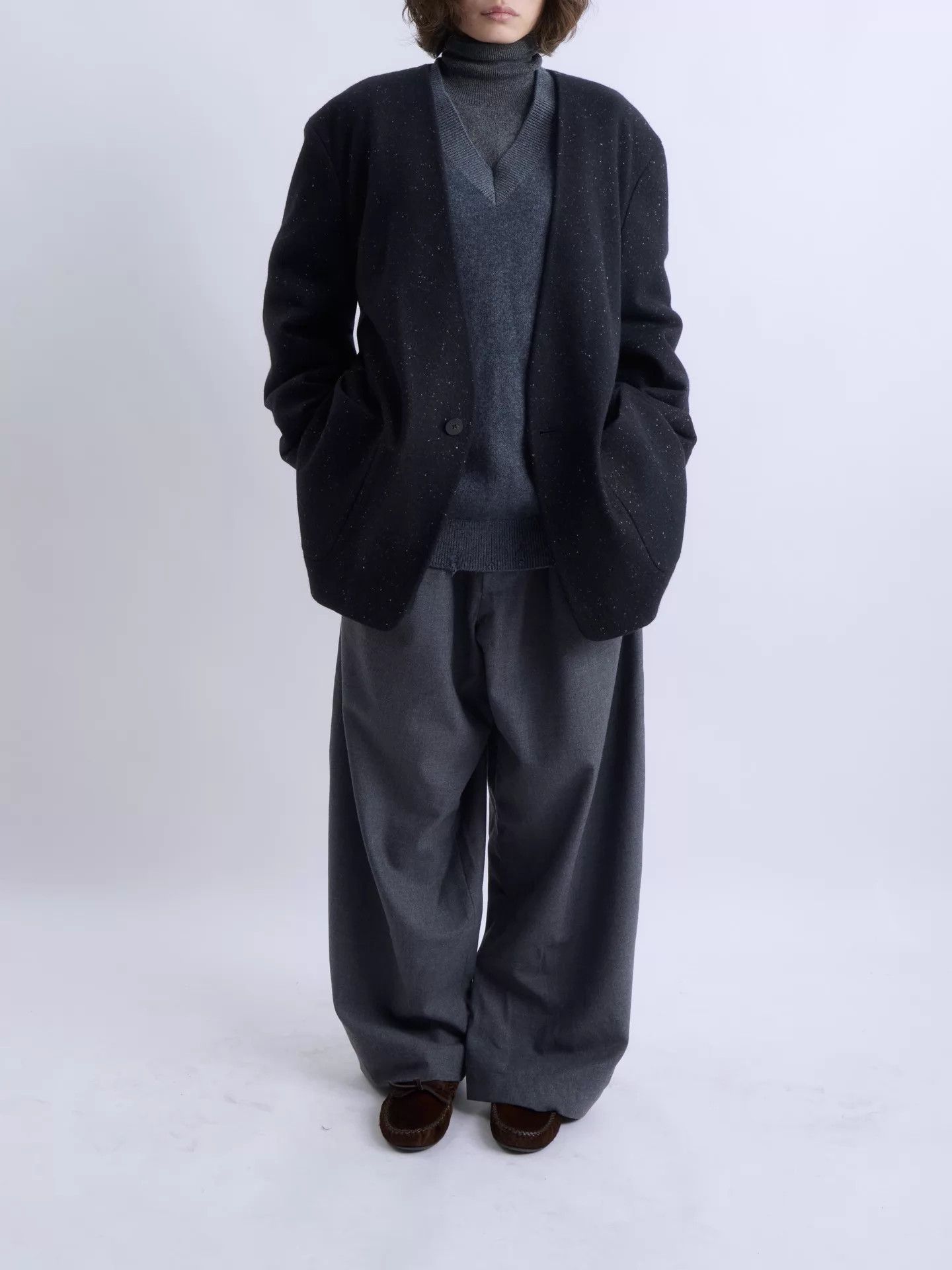 Fear of God Fear of God x Zegna Collarless Wool Star Point Blazer Size US M / EU 48-50 / 2 - 1 Thumbnail